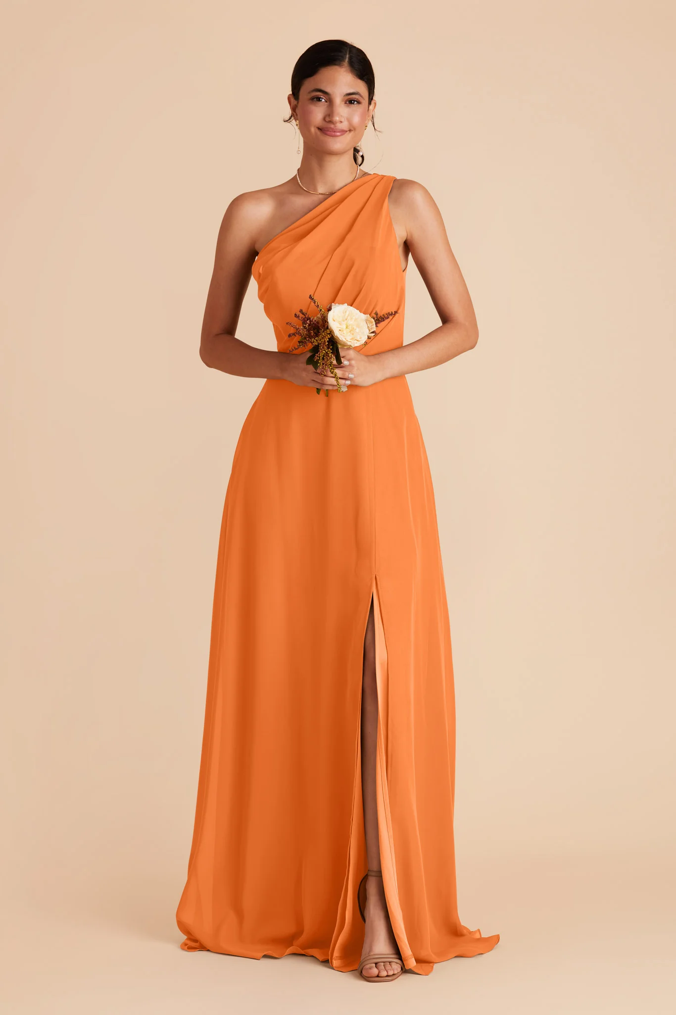Kira Dress With Slit - Apricot - necksoother