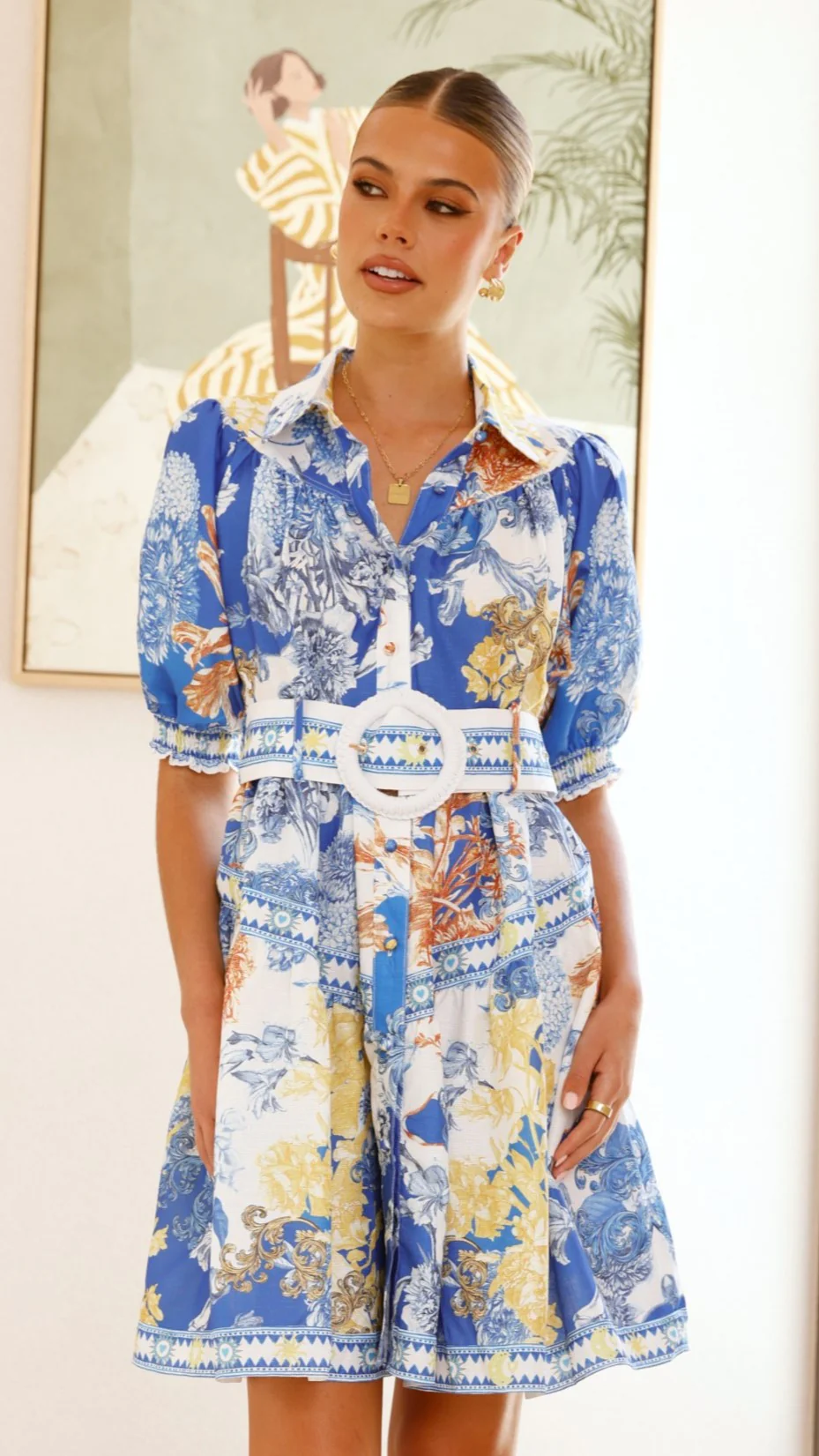 Salinas Mini Dress - Blue Doll - necksoother