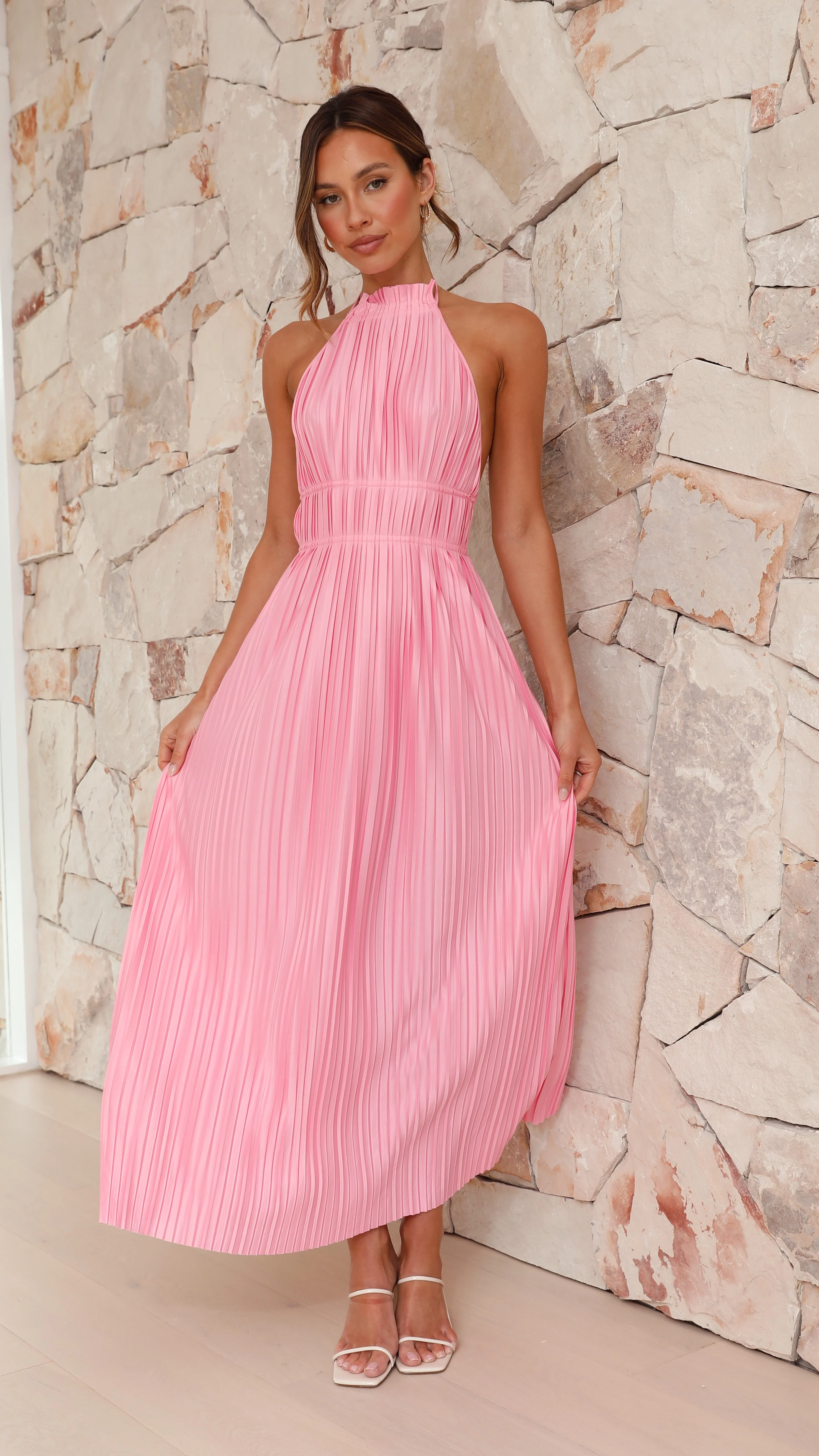 Frances Maxi Dress - Pink - necksoother