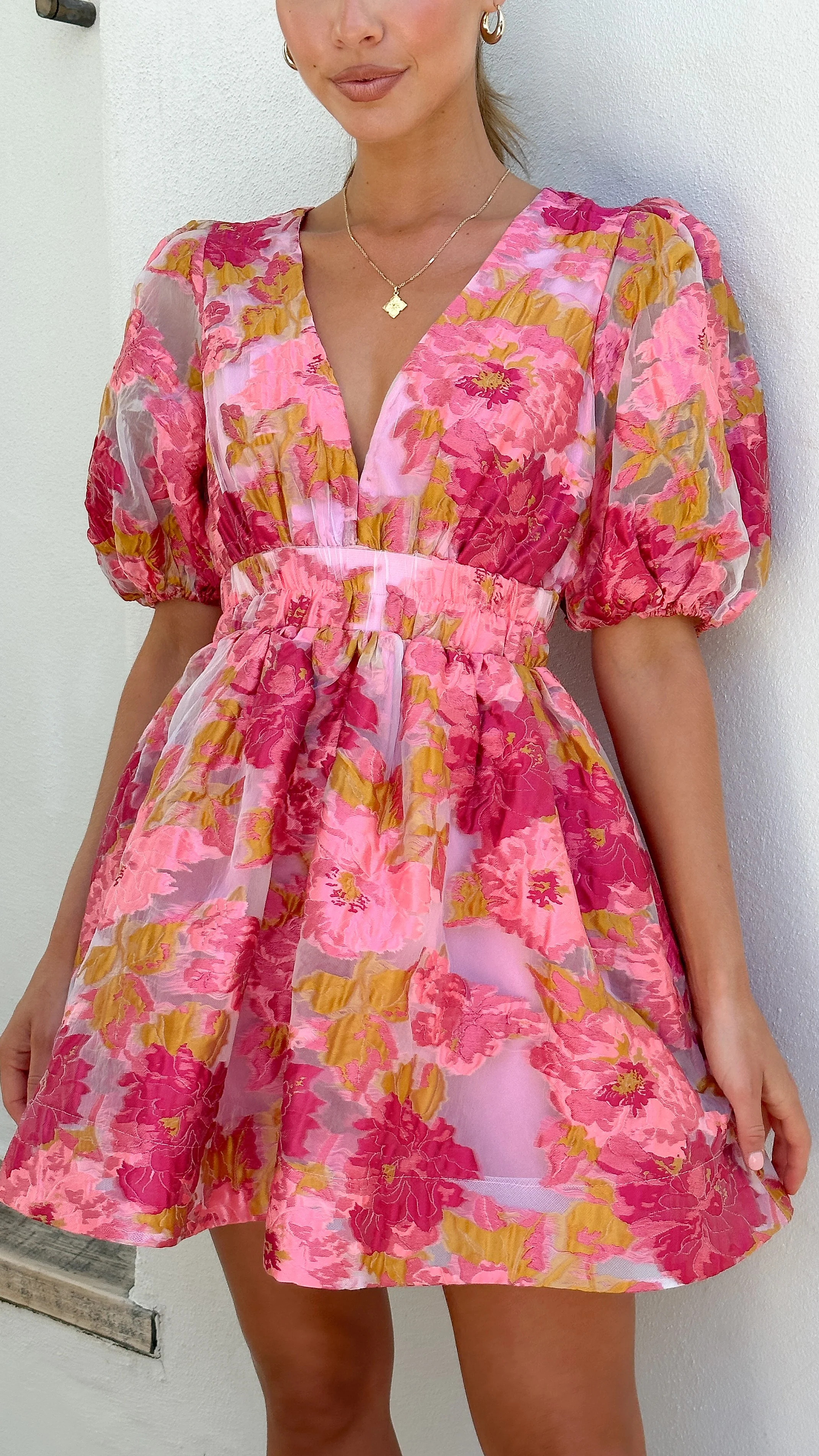 Abel Mini Dress - Pink - necksoother