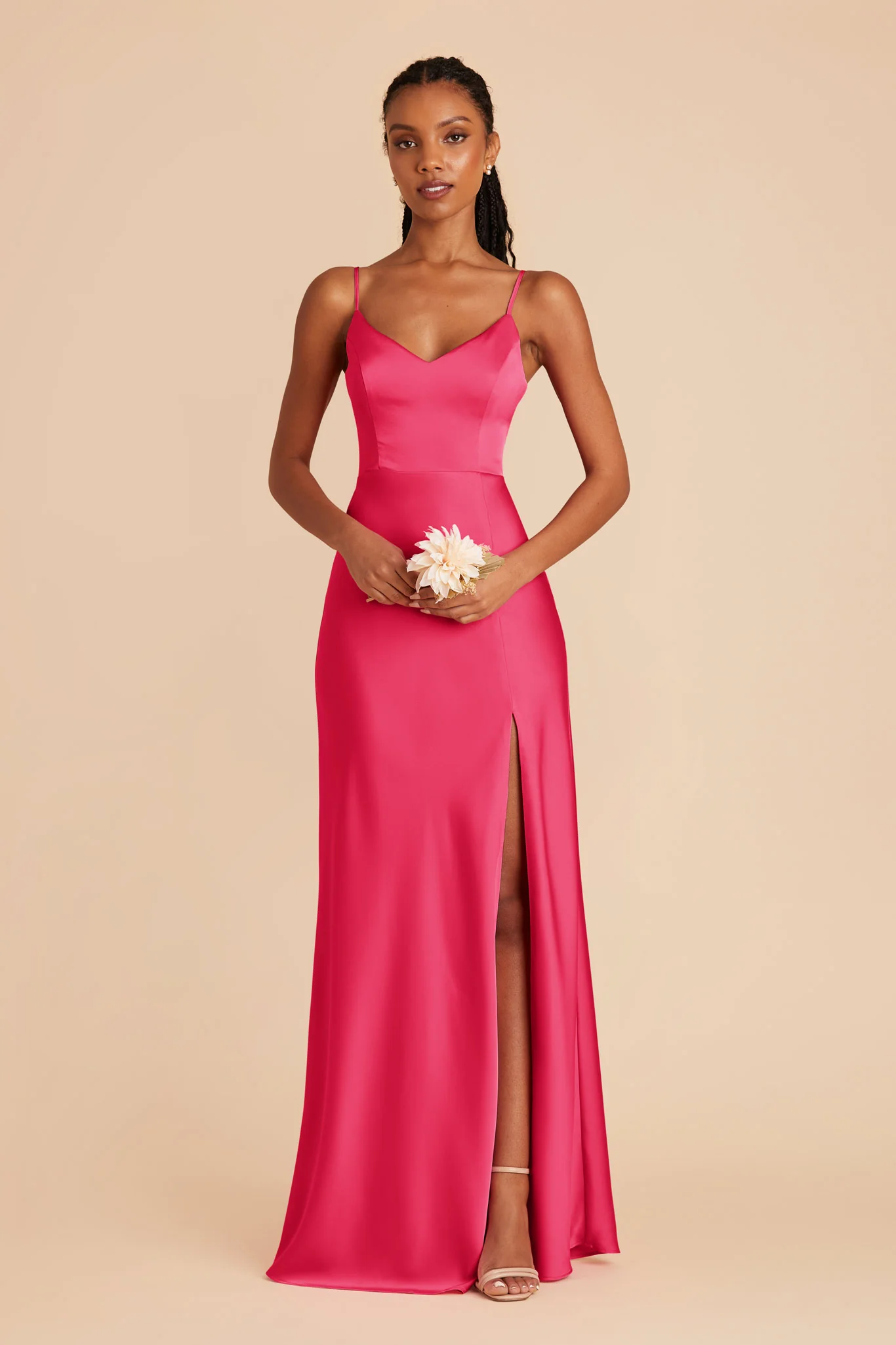 Jay Matte Satin Dress - Fuchsia - necksoother