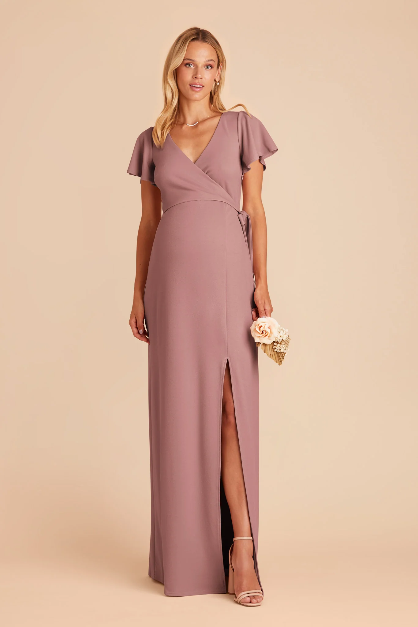 Yolanda Crepe Dress - Dark Mauve - necksoother