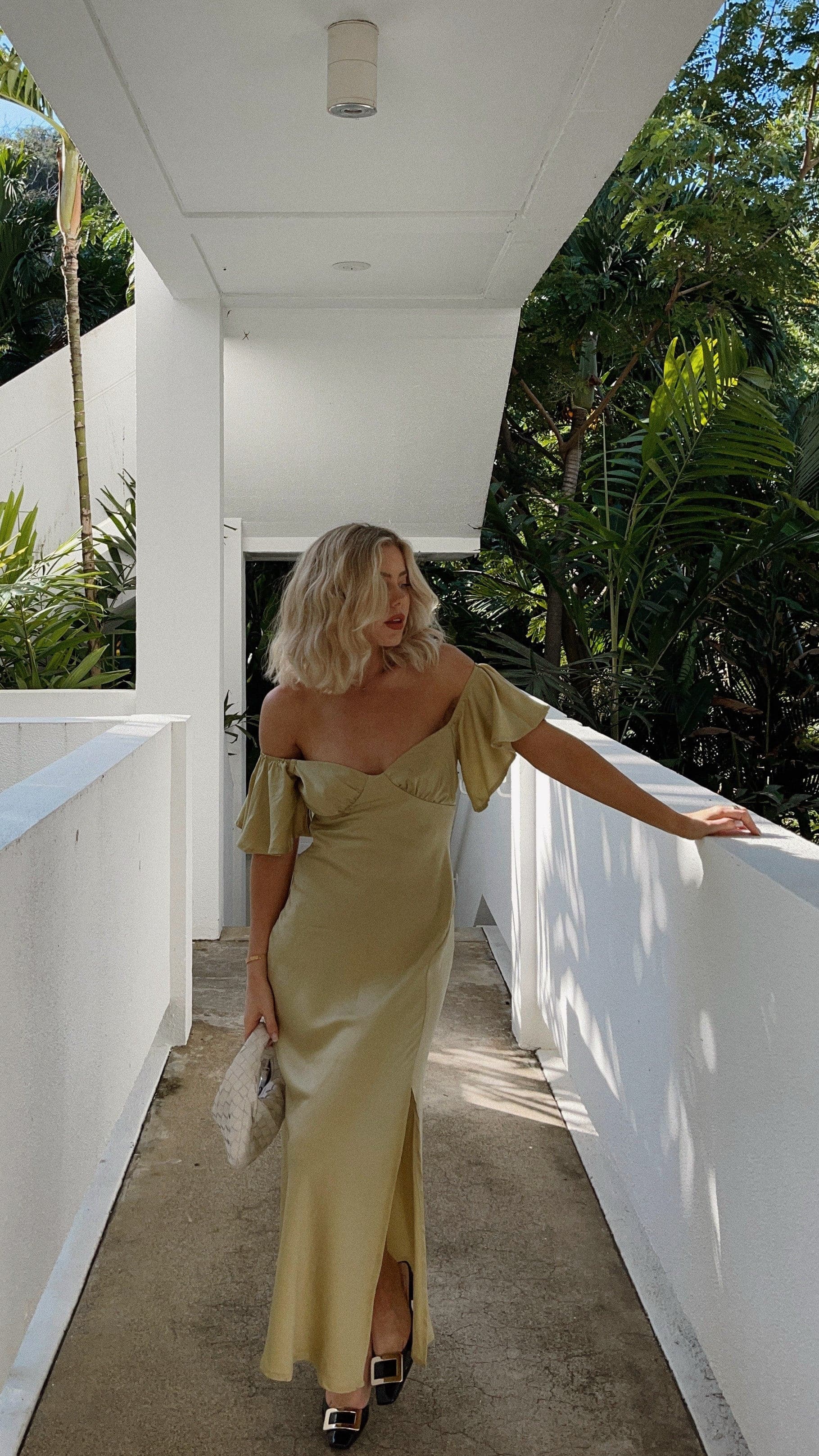 Louisa Midi Dress - Olive - necksoother