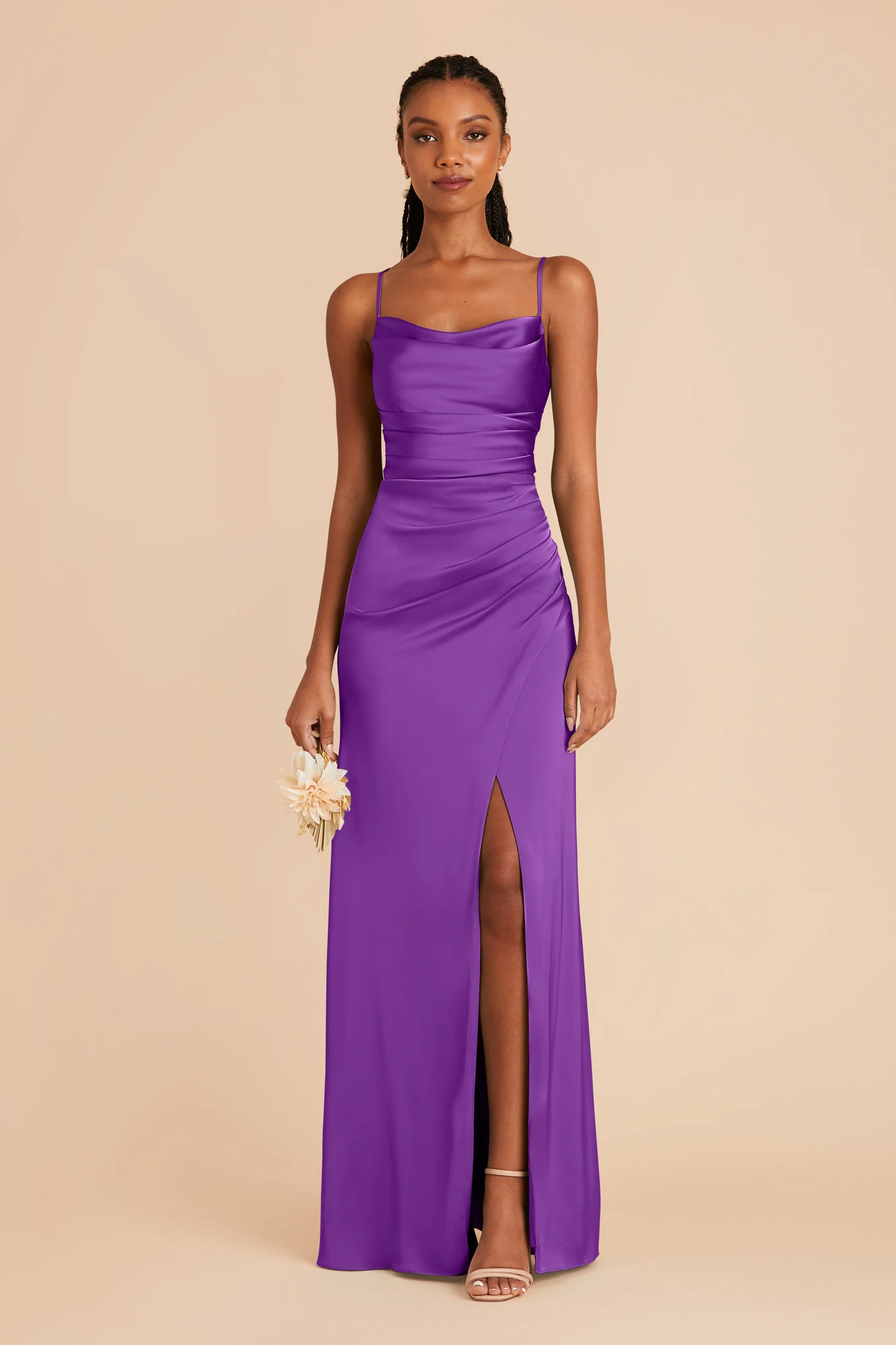 Lydia Matte Satin Dress - Amethyst - necksoother