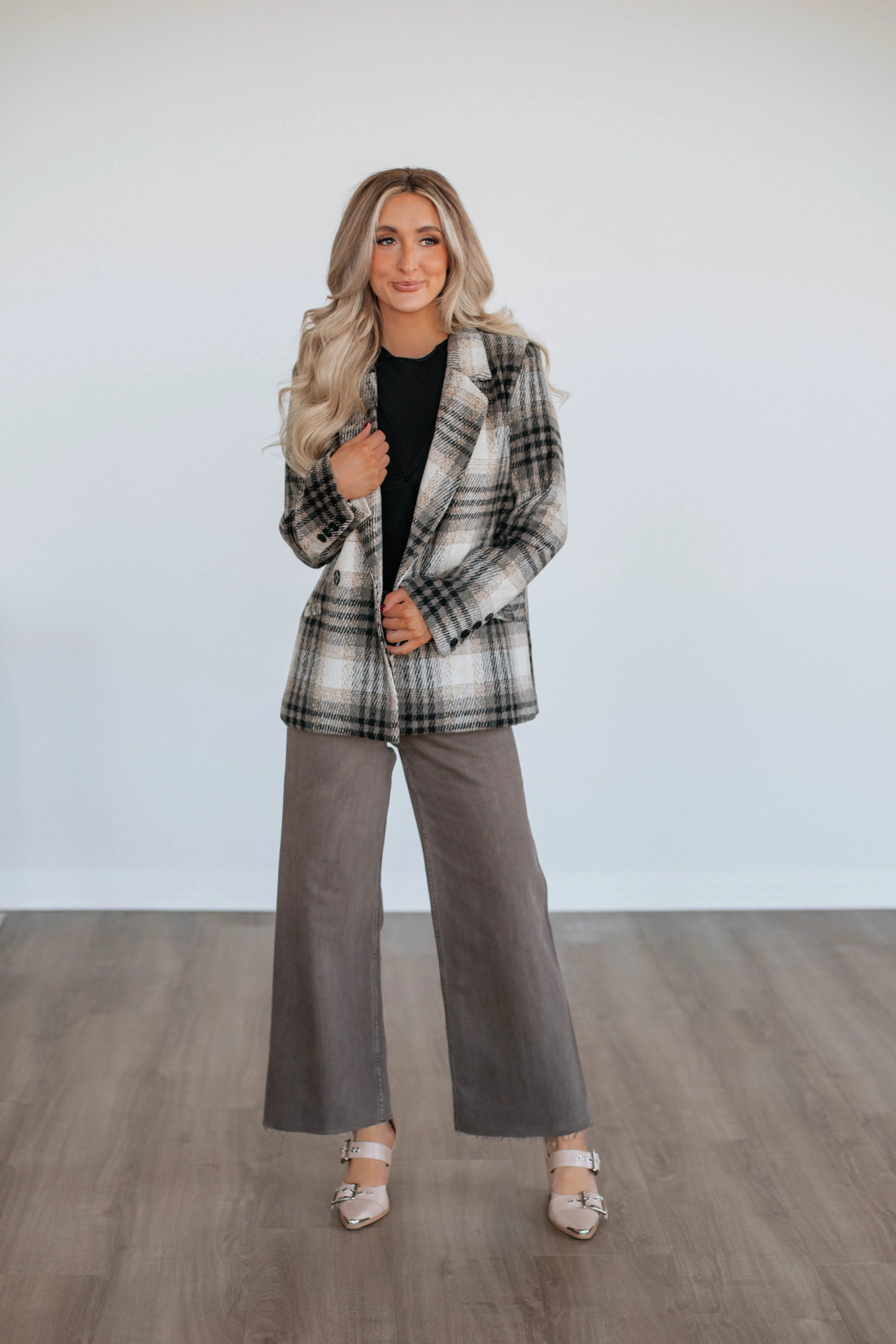 Shena Plaid Blazer - necksoother