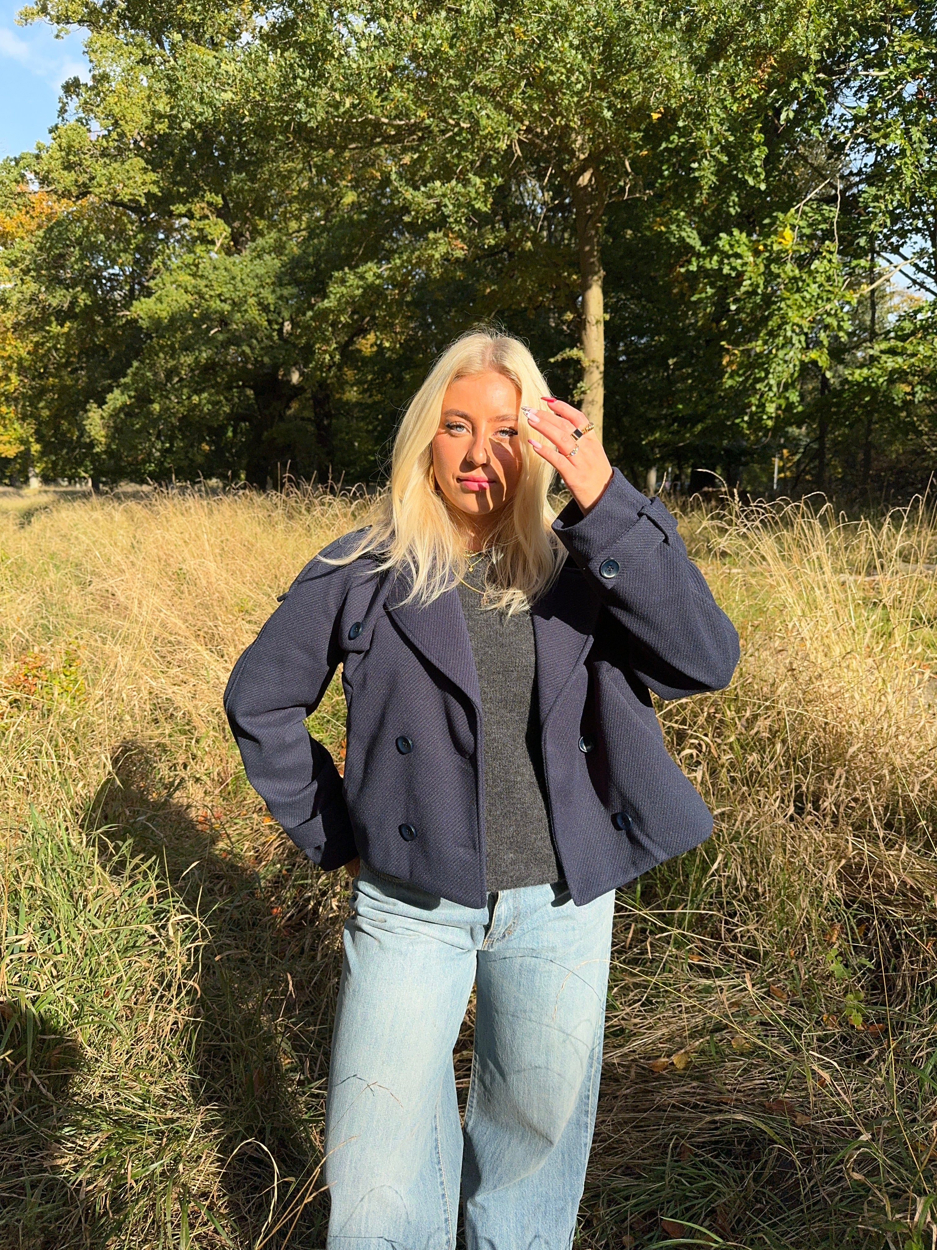 Marigona short coat - Navy - necksoother