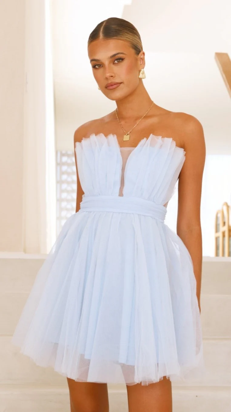 Mylee Mini Dress - Blue - necksoother