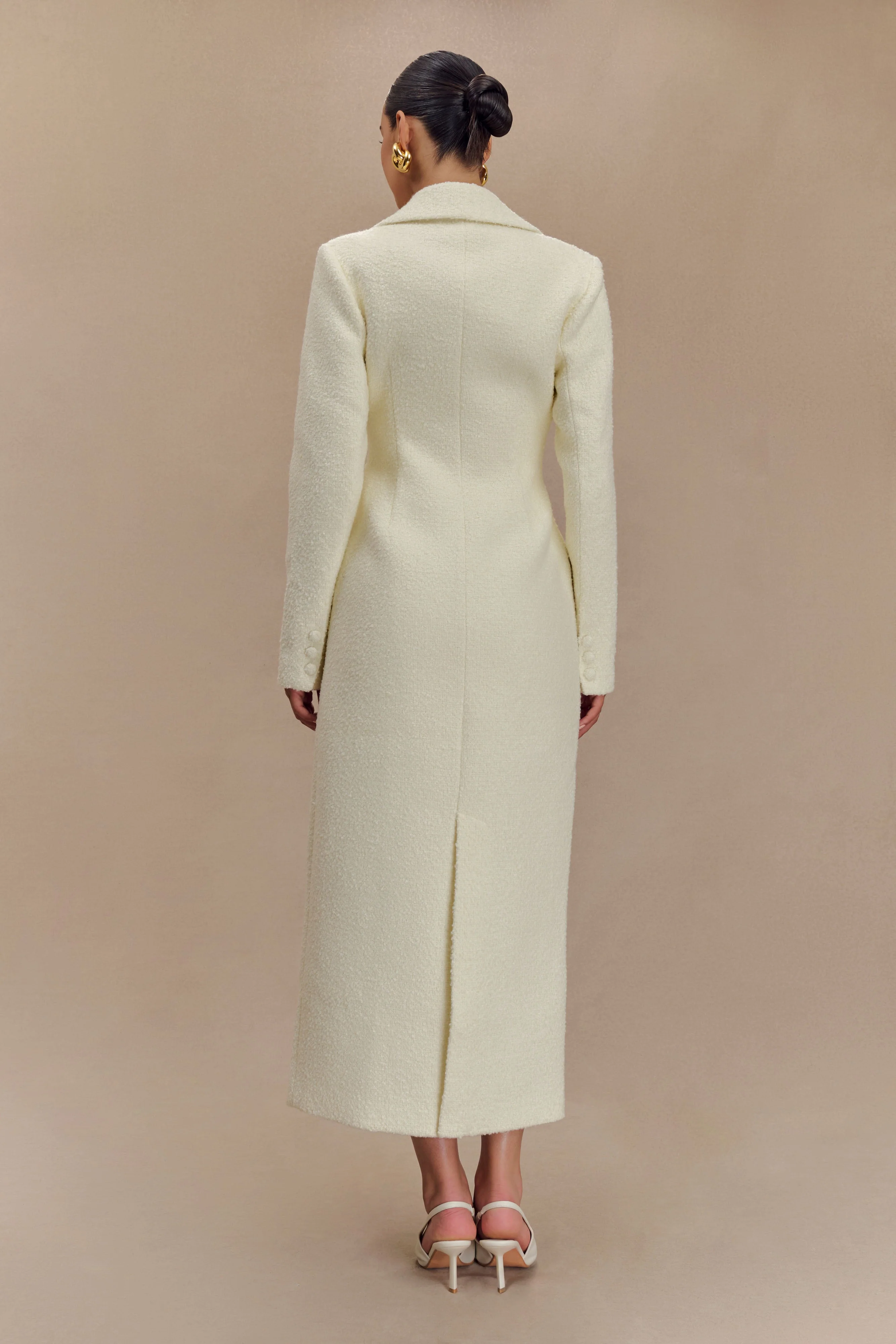 Carver Boucle Coat - Ivory - necksoother