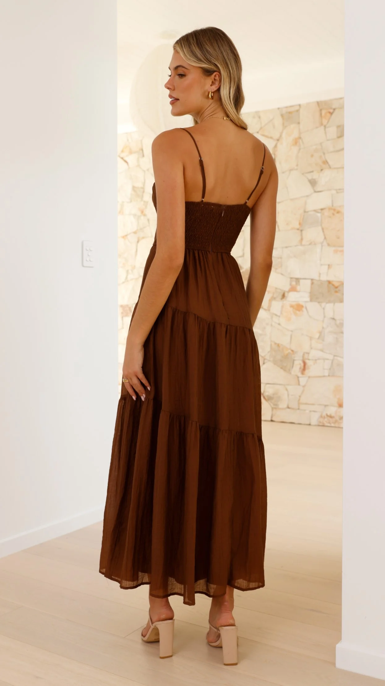 Cove Maxi Dress - Chocolate - necksoother