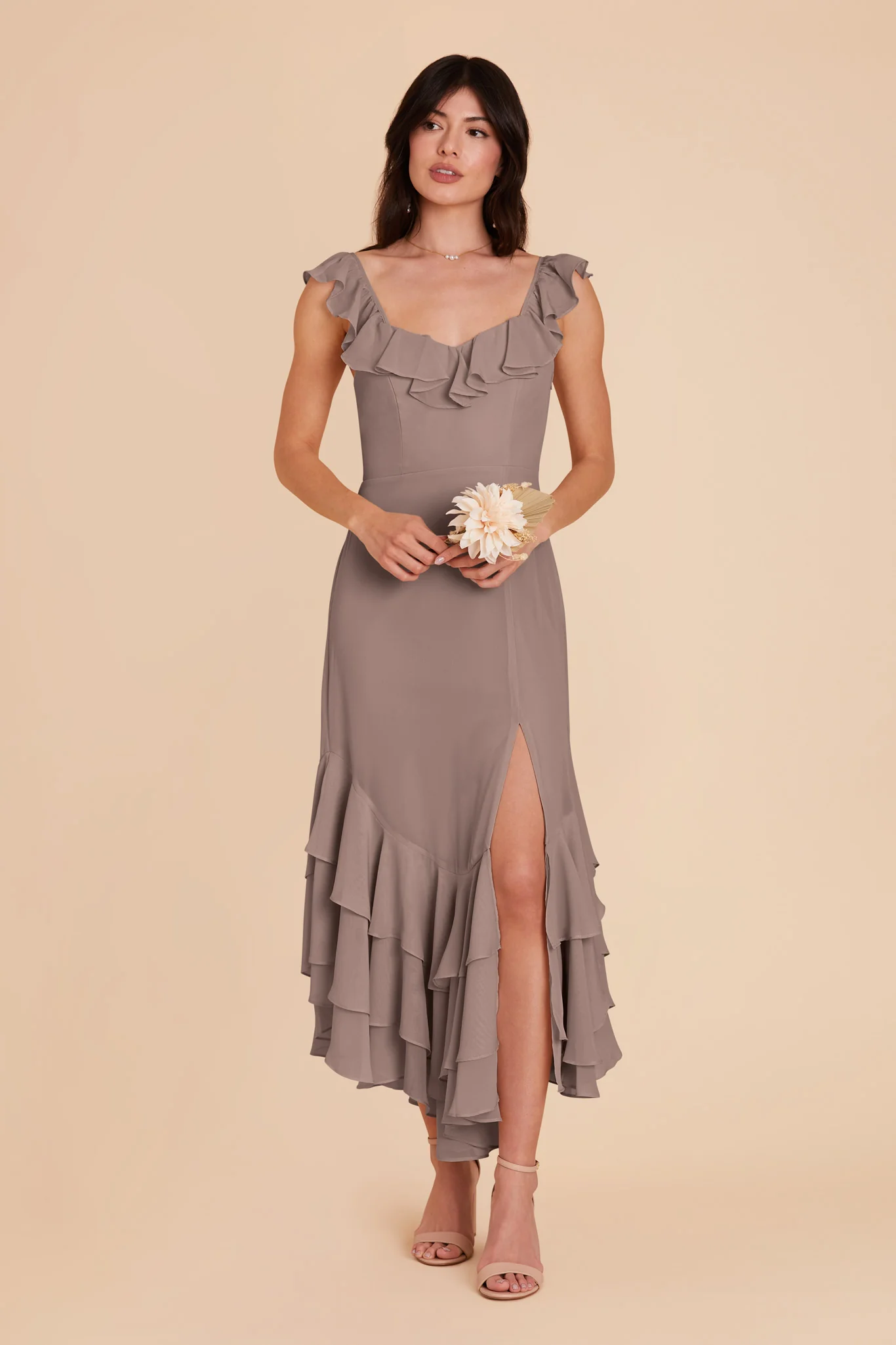 Ginny Chiffon Dress - Toffee - necksoother
