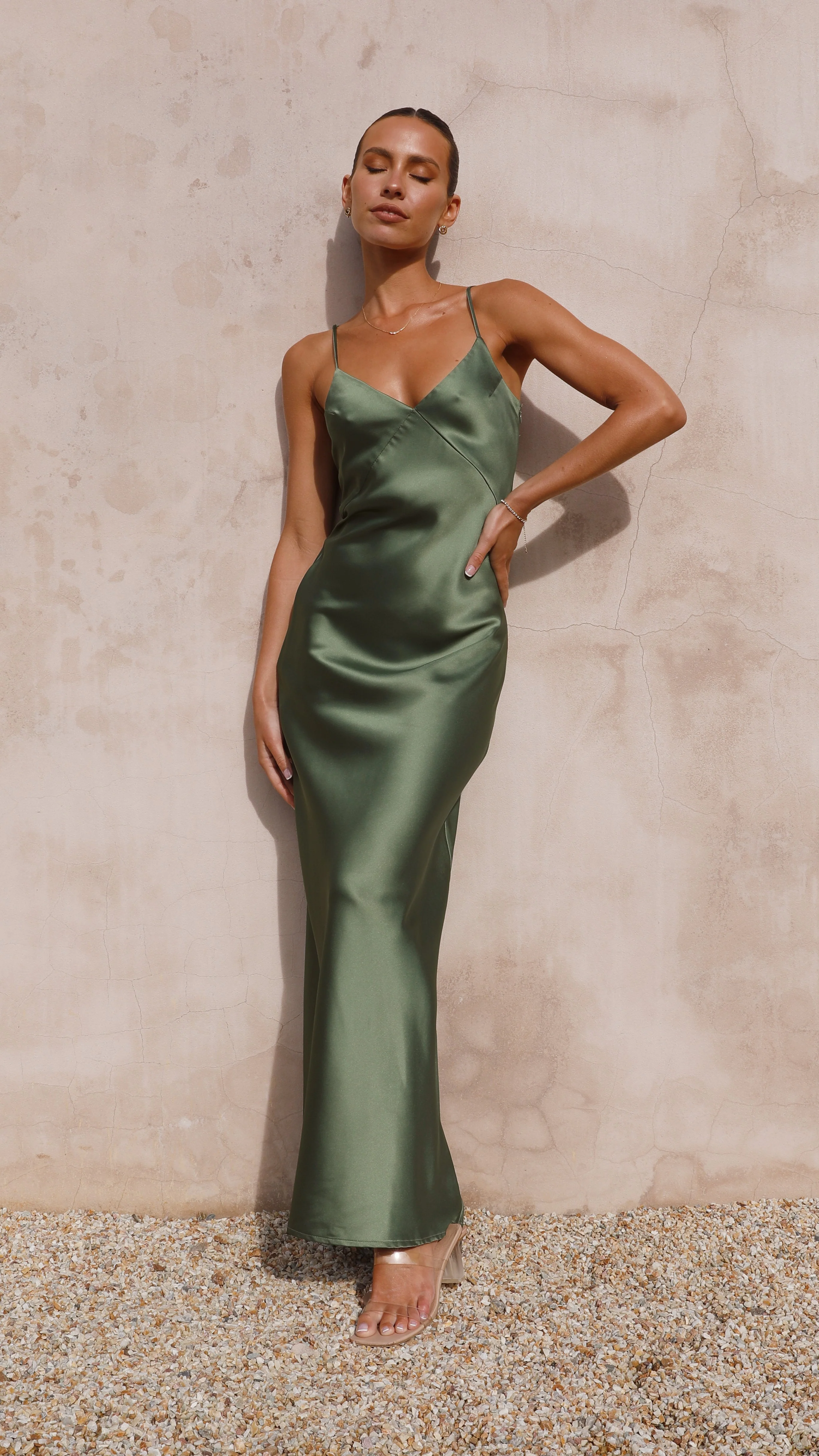 Gisella Maxi Dress - Olive - necksoother