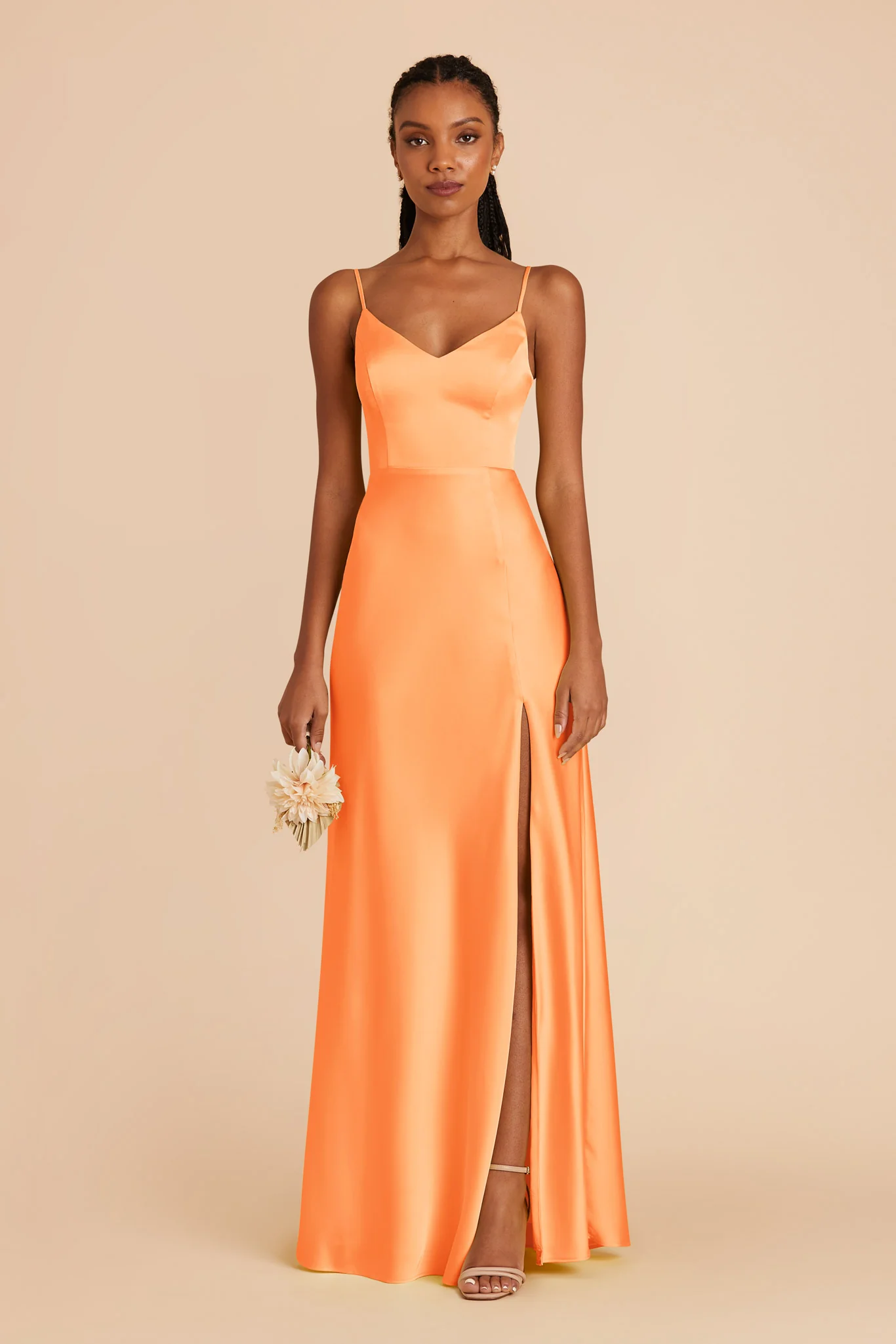 Jay Matte Satin Dress - Apricot - necksoother