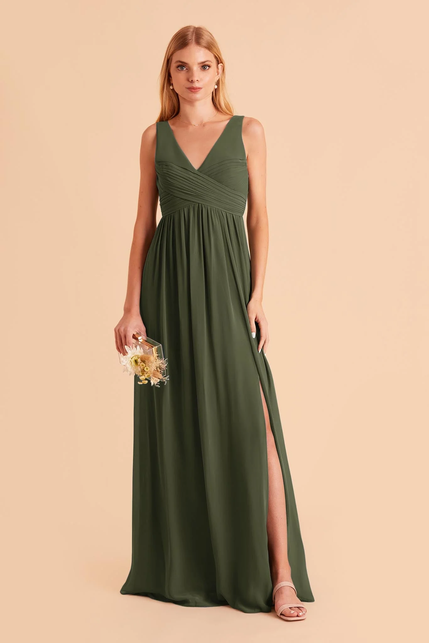 Laurie Empire Dress - Olive - necksoother
