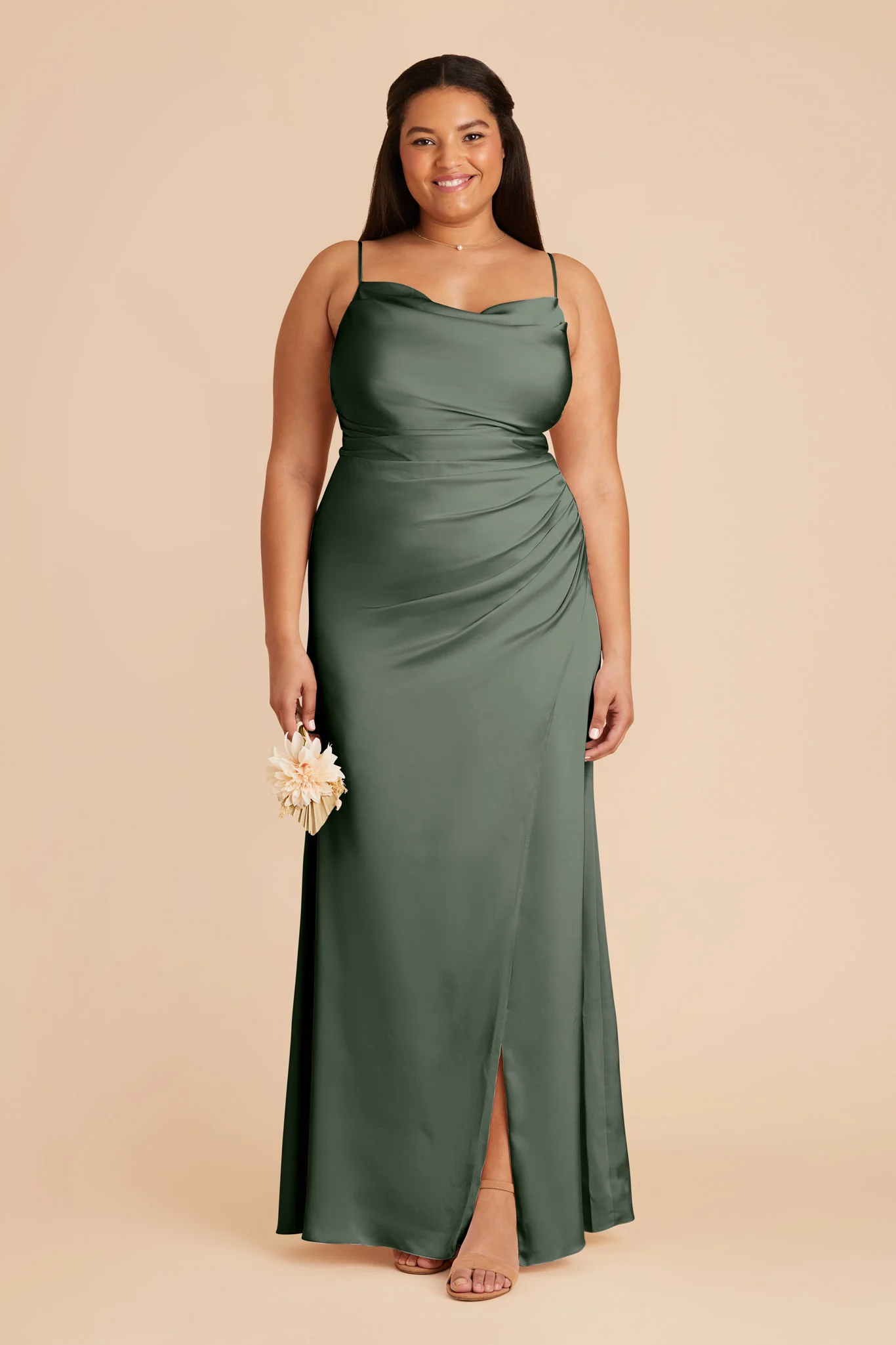 Lydia Matte Satin Dress - Eucalyptus - necksoother