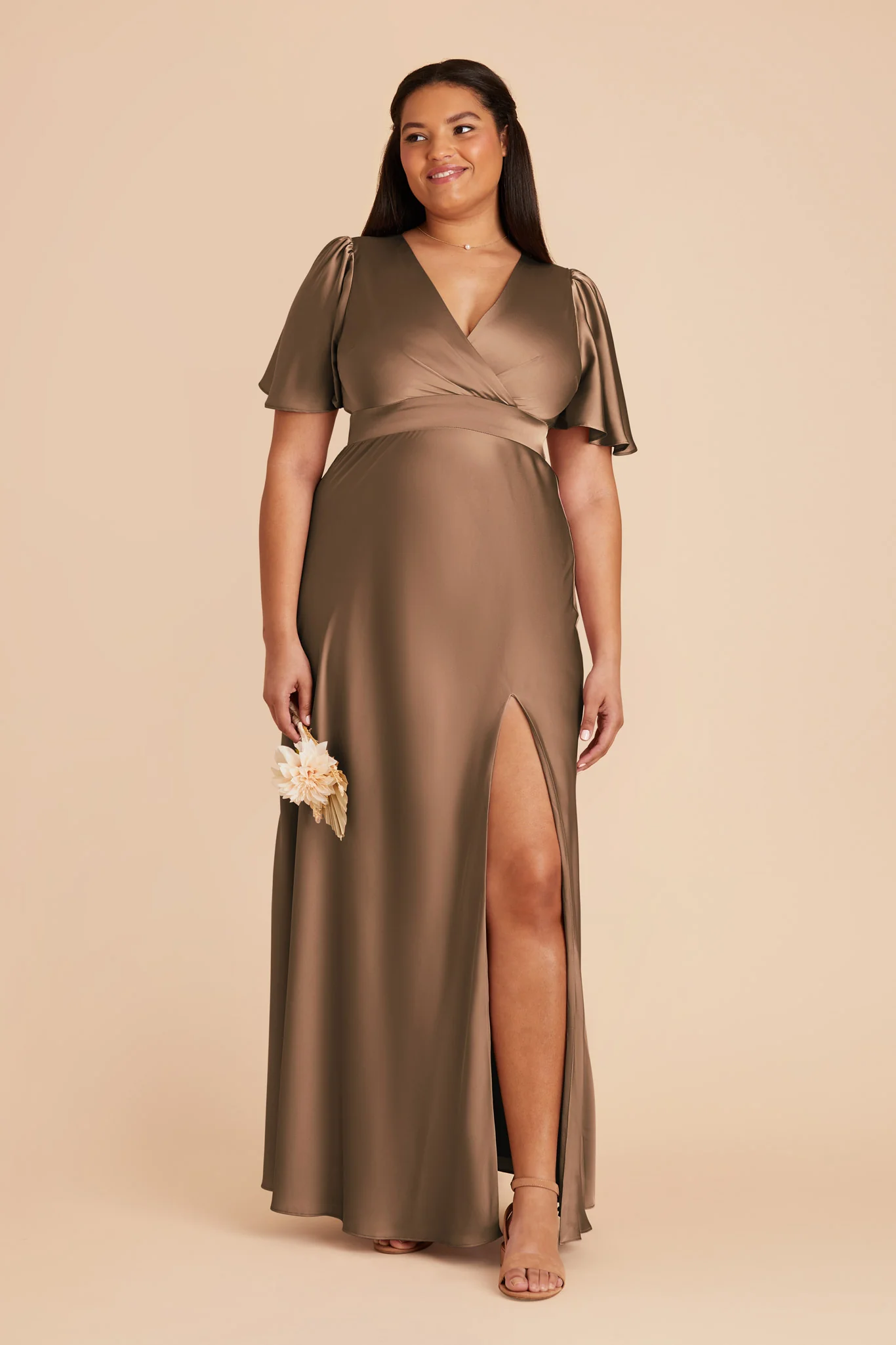 Marni Matte Satin Dress - Mocha - necksoother
