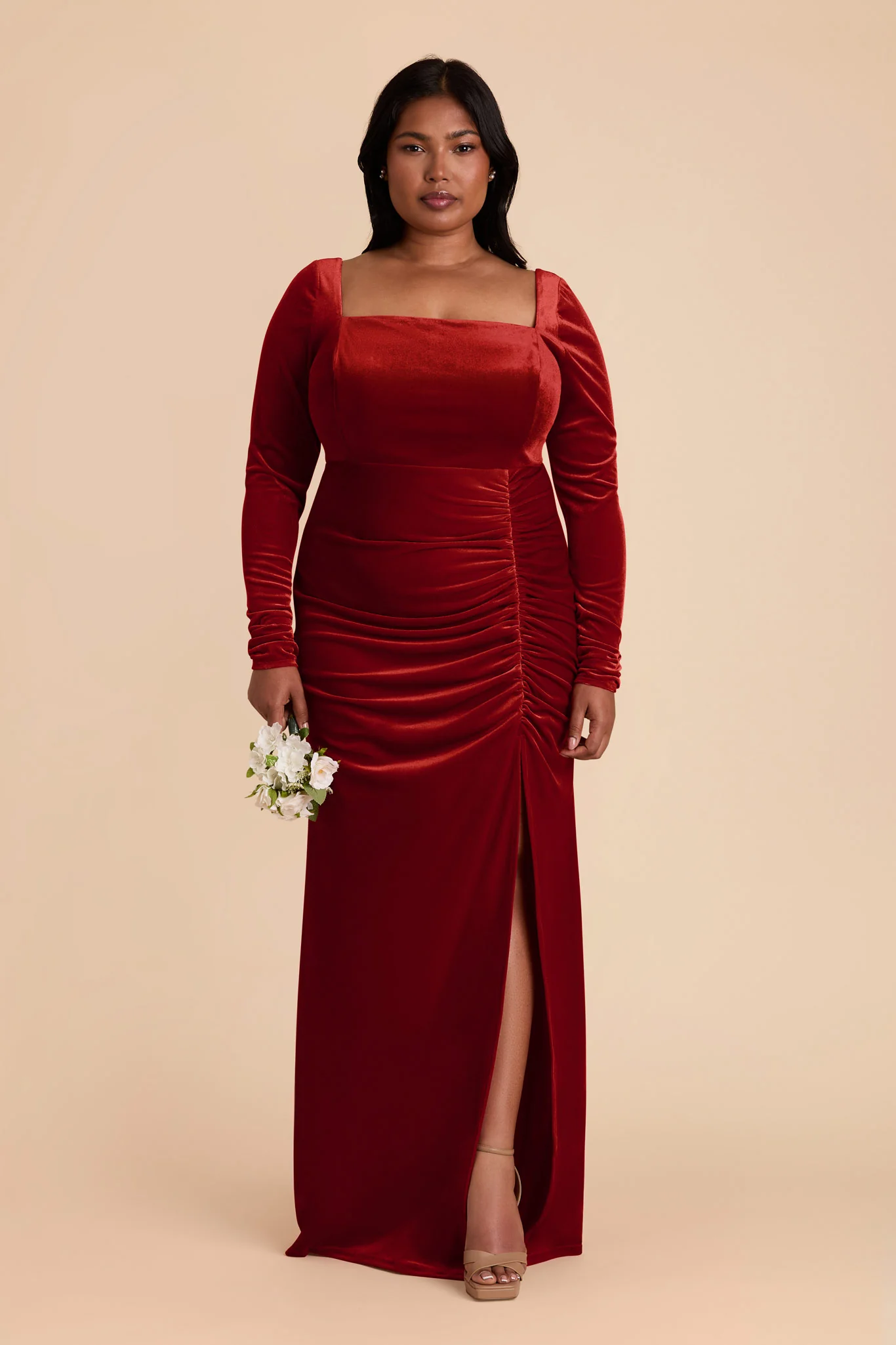 Ivy Velvet Dress - Burnt Orange - necksoother