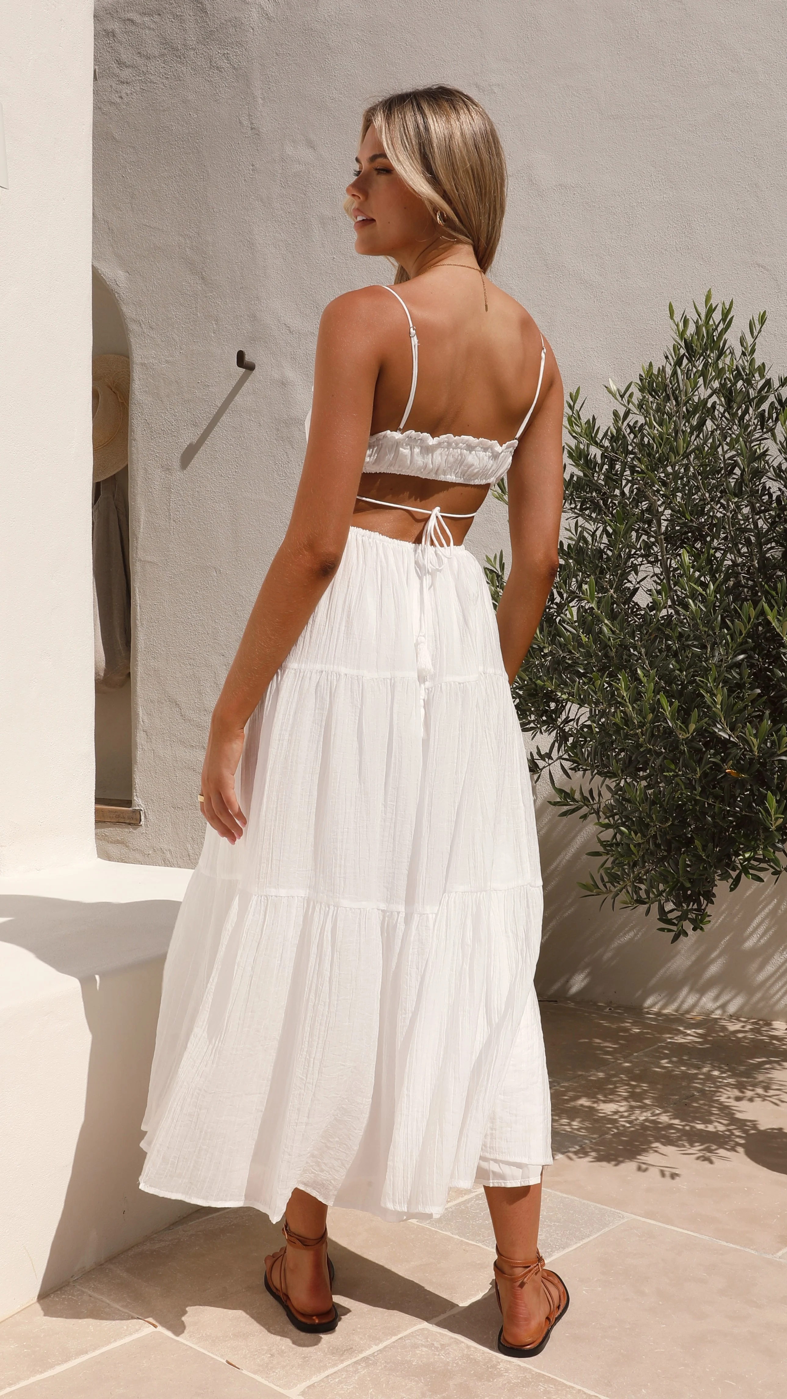 Vella Midi Dress - White - necksoother