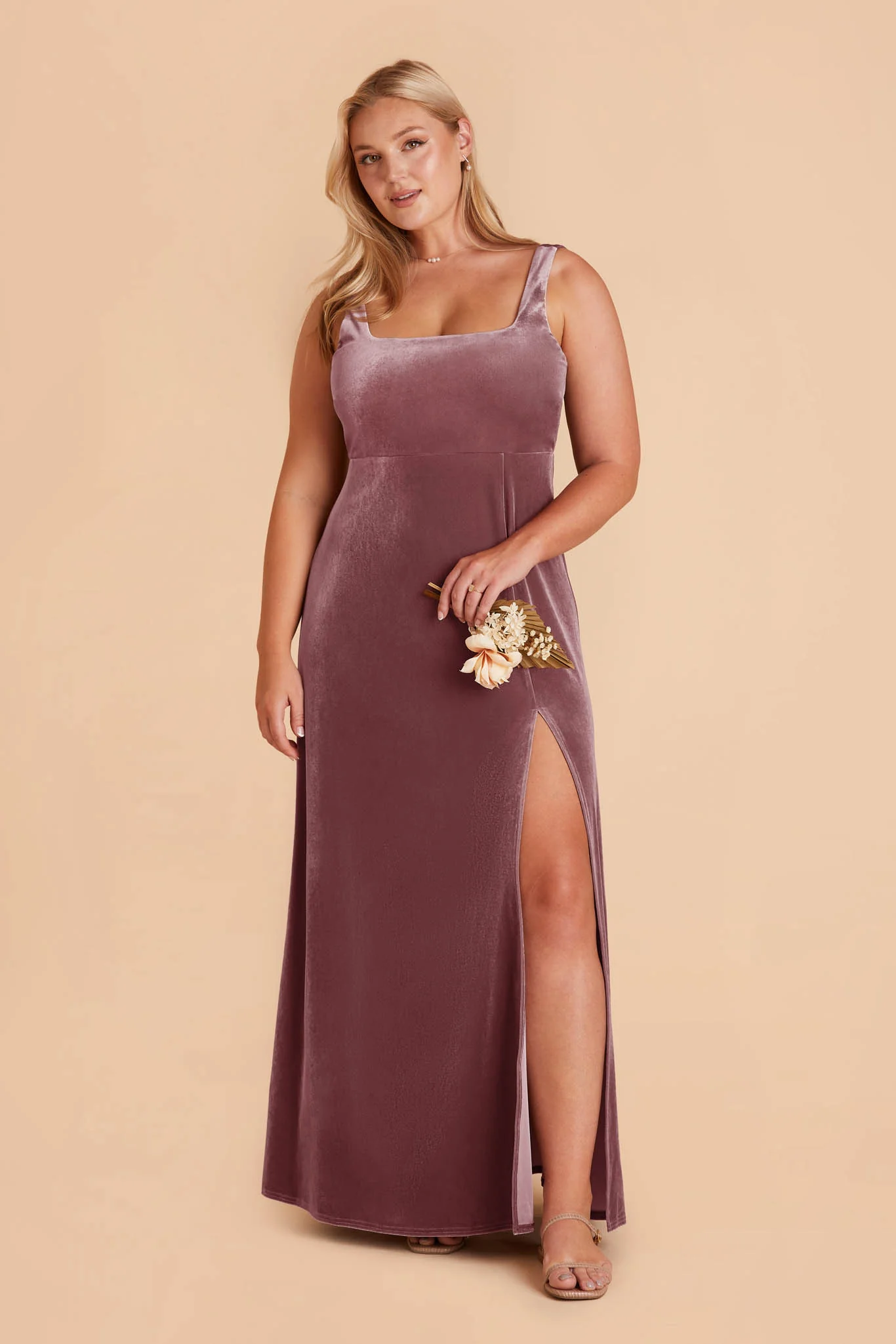 Alex Velvet Dress - Desert Rose - necksoother
