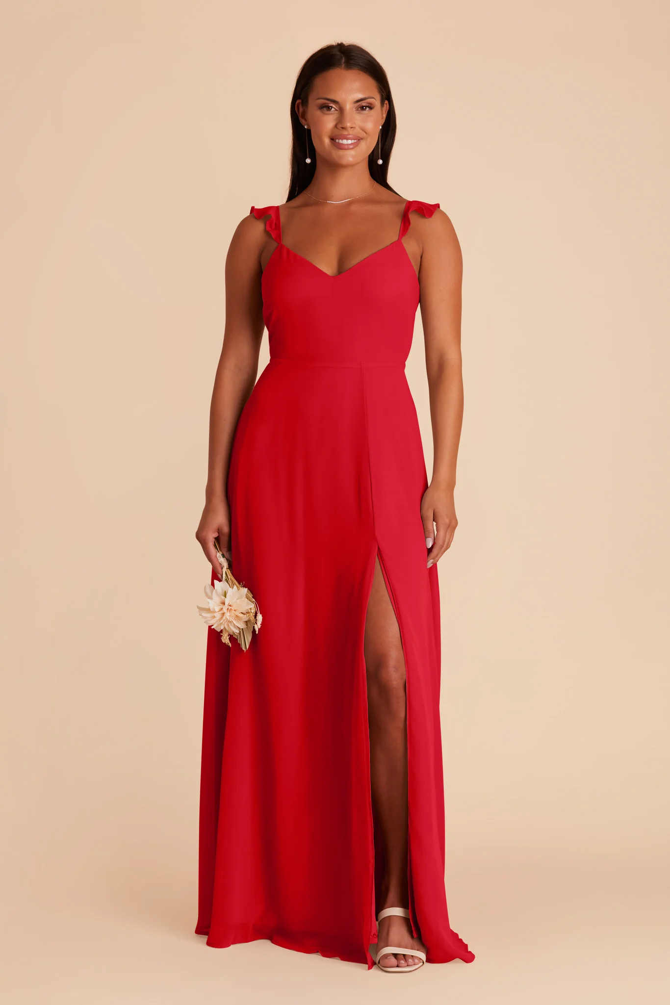 Doris Chiffon Dress - Ruby Red - necksoother