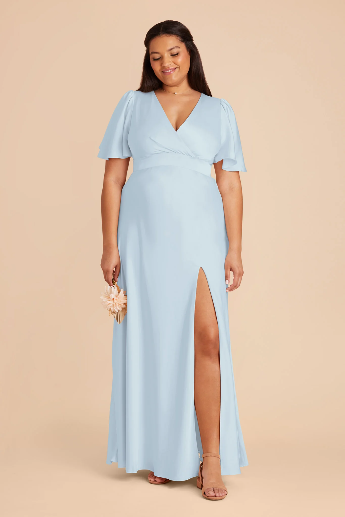Marni Matte Satin Dress - Mist Blue - necksoother