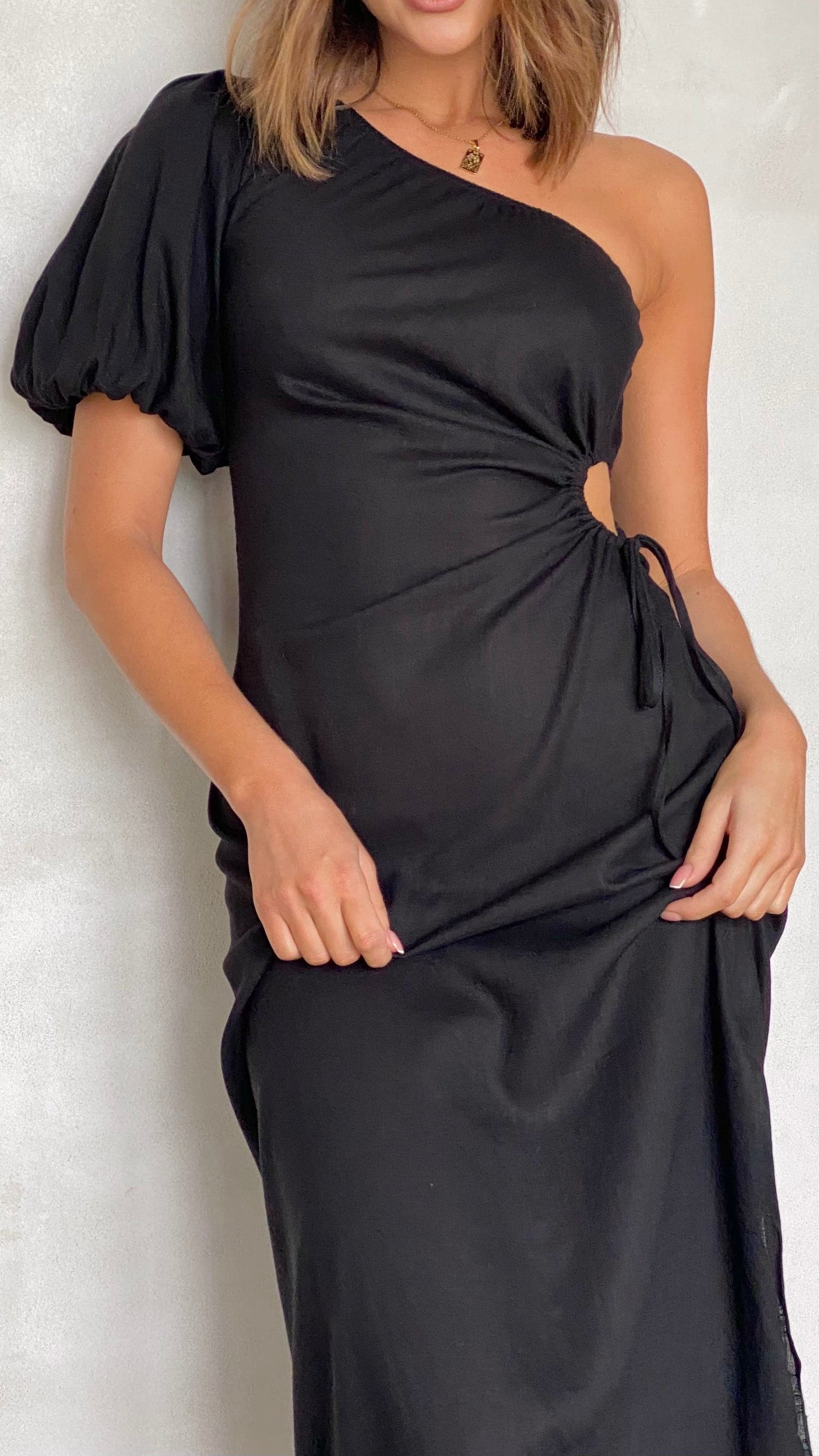 Suzie Midi Dress - Black - necksoother