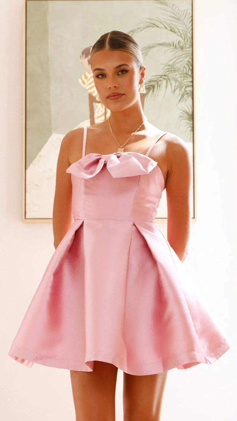 Lue Mini Dress - Pink - necksoother