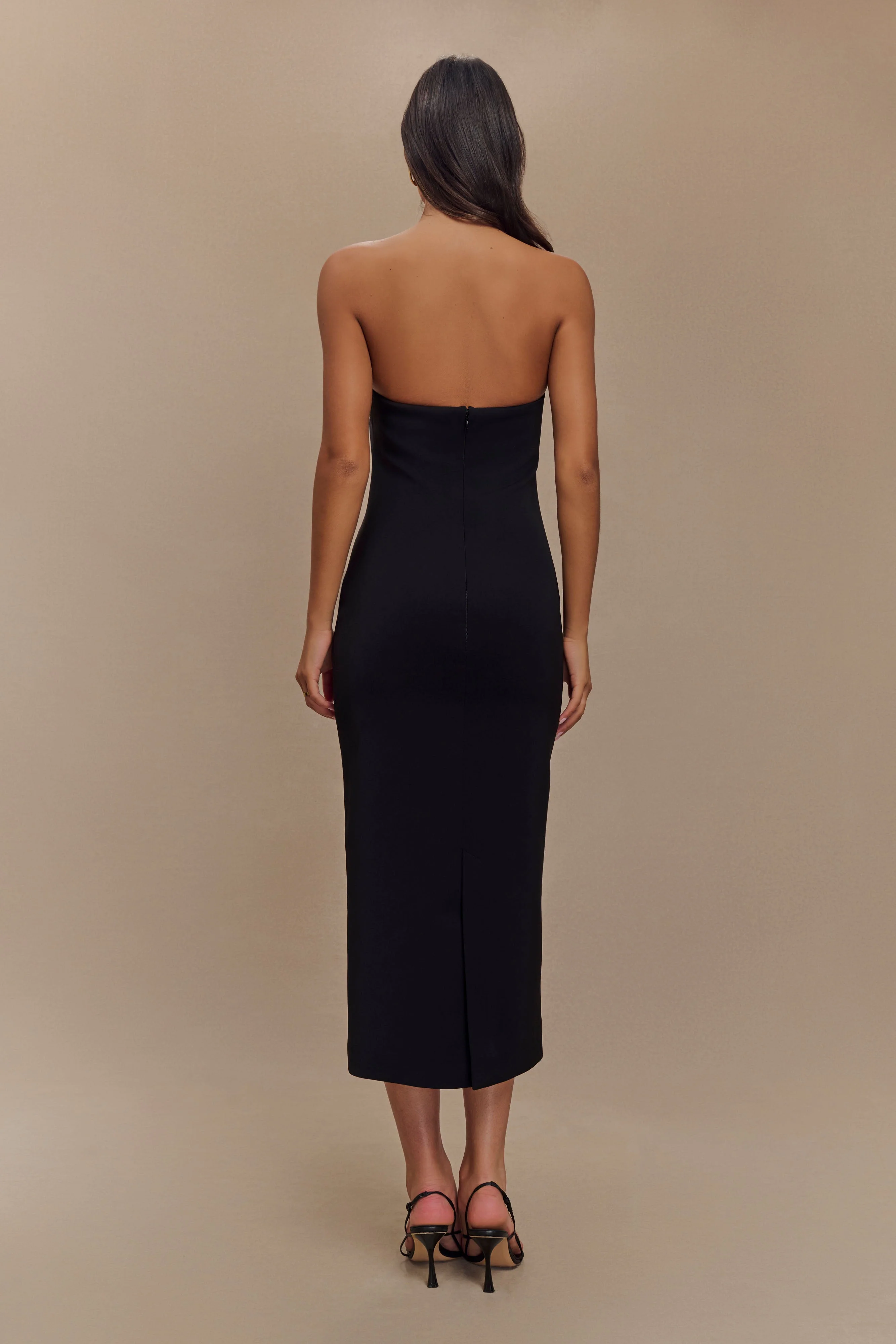 Sussan Strapless Midi Dress - Black - necksoother