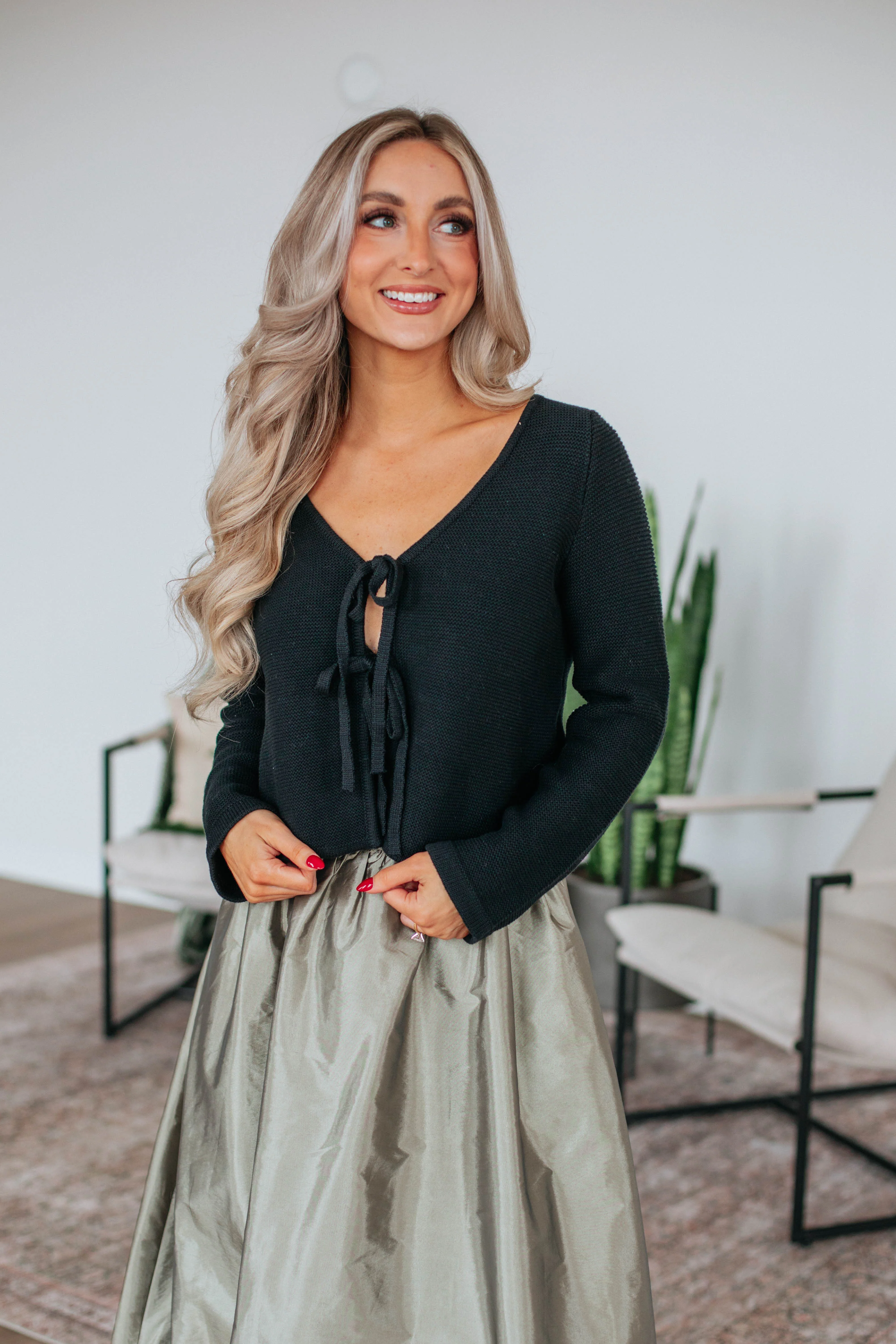 Hollie Knit Cardigan - Black - necksoother