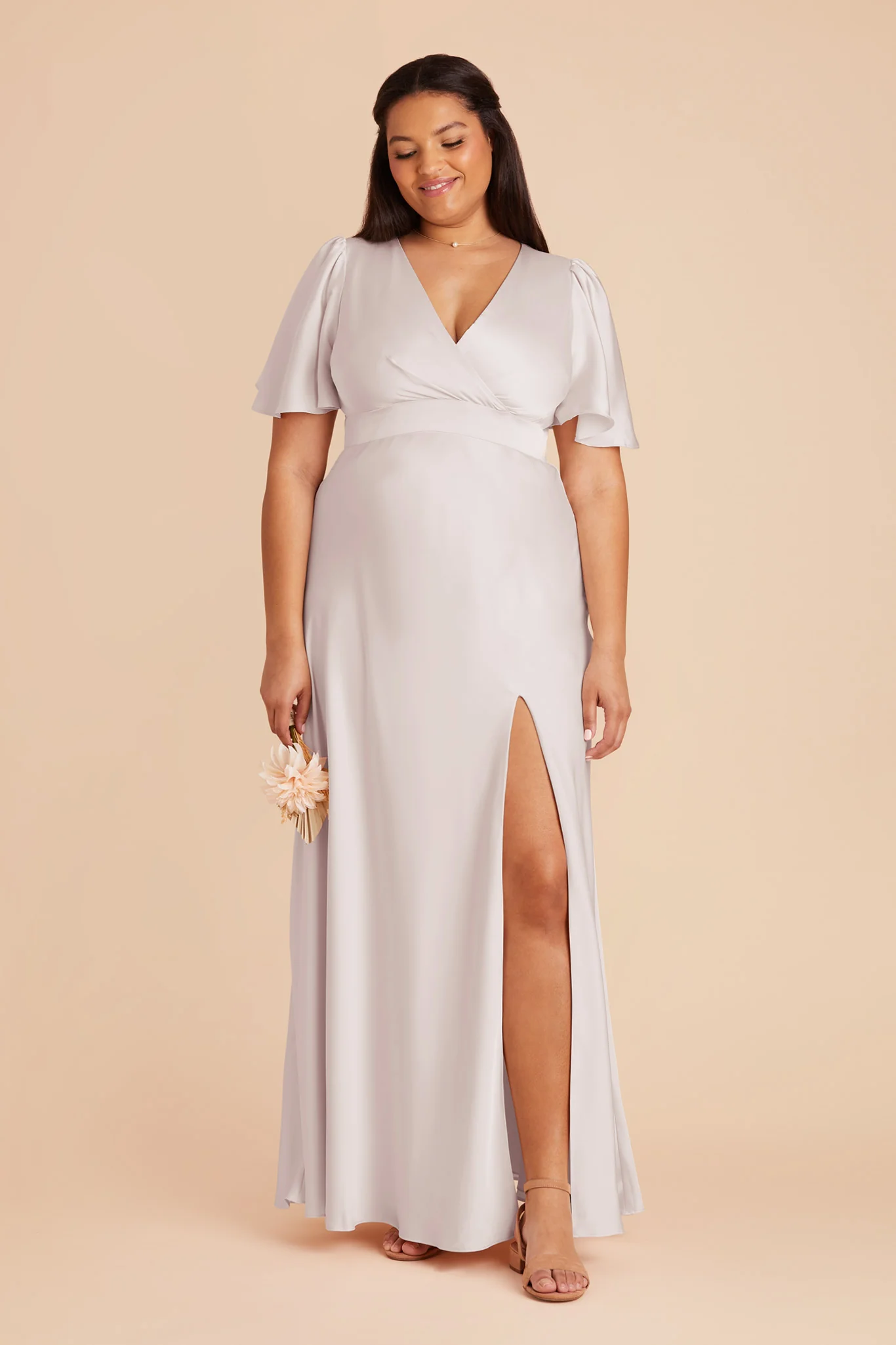 Marni Matte Satin Dress - Platinum - necksoother