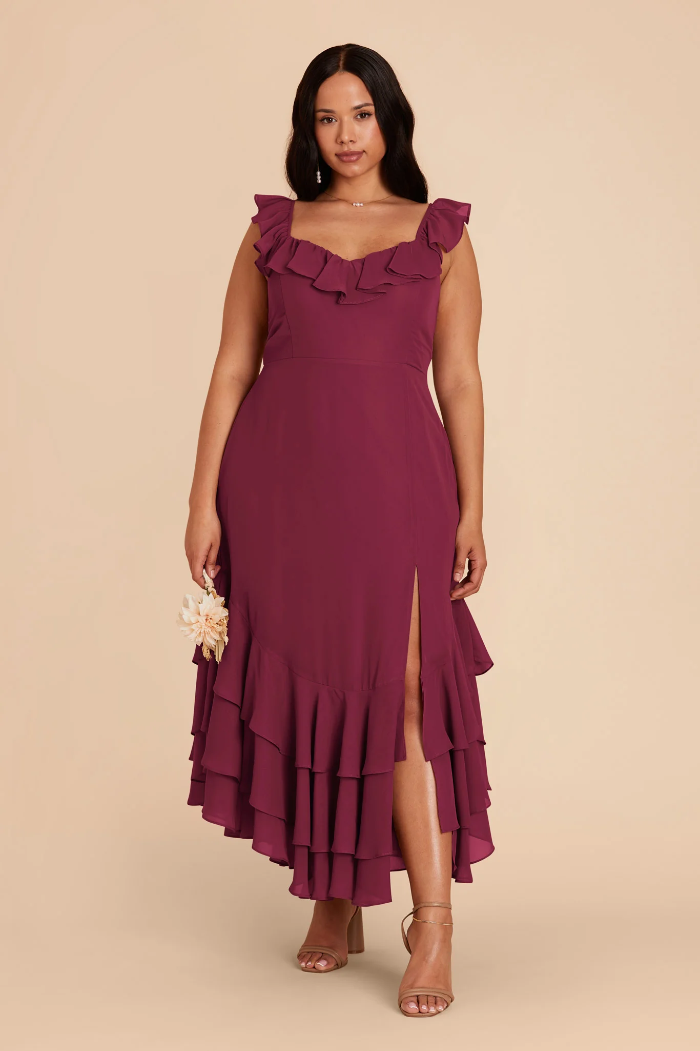 Ginny Chiffon Dress - Berry - necksoother