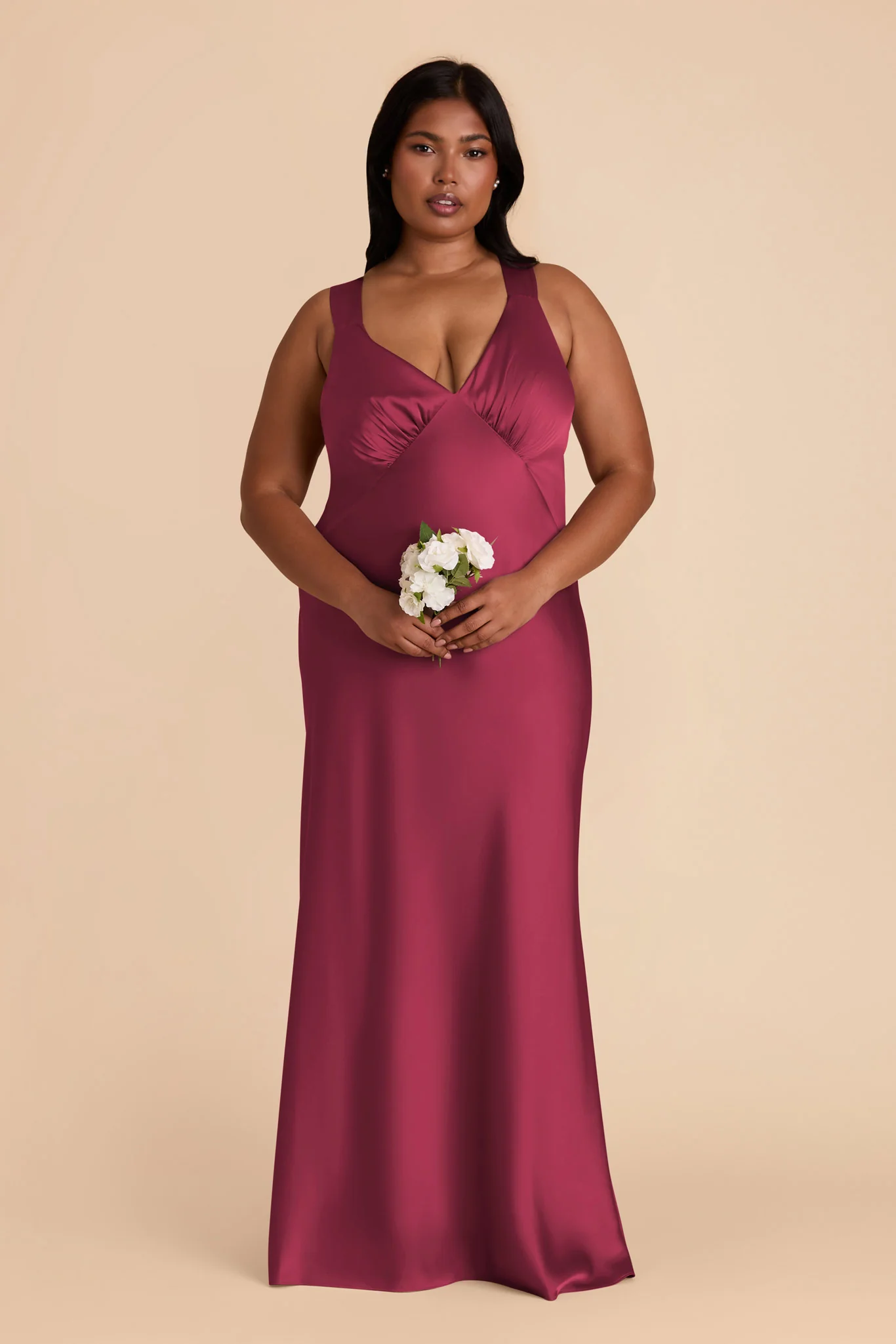 Veronica Matte Satin Dress - Berry - necksoother