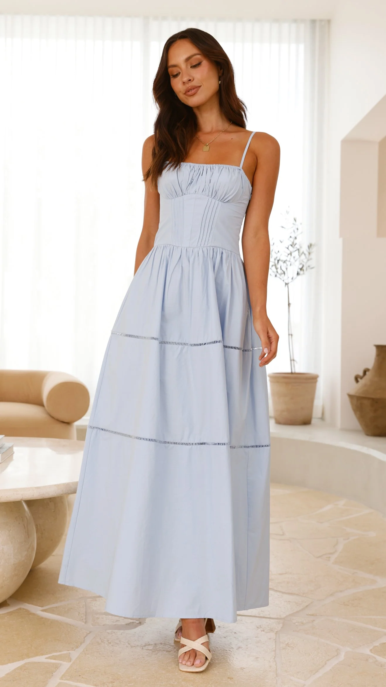 Isabella Maxi Dress - Blue - necksoother