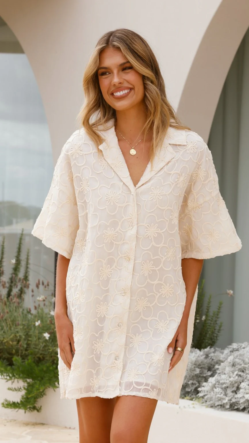 Jafari Mini Dress - Oat - necksoother