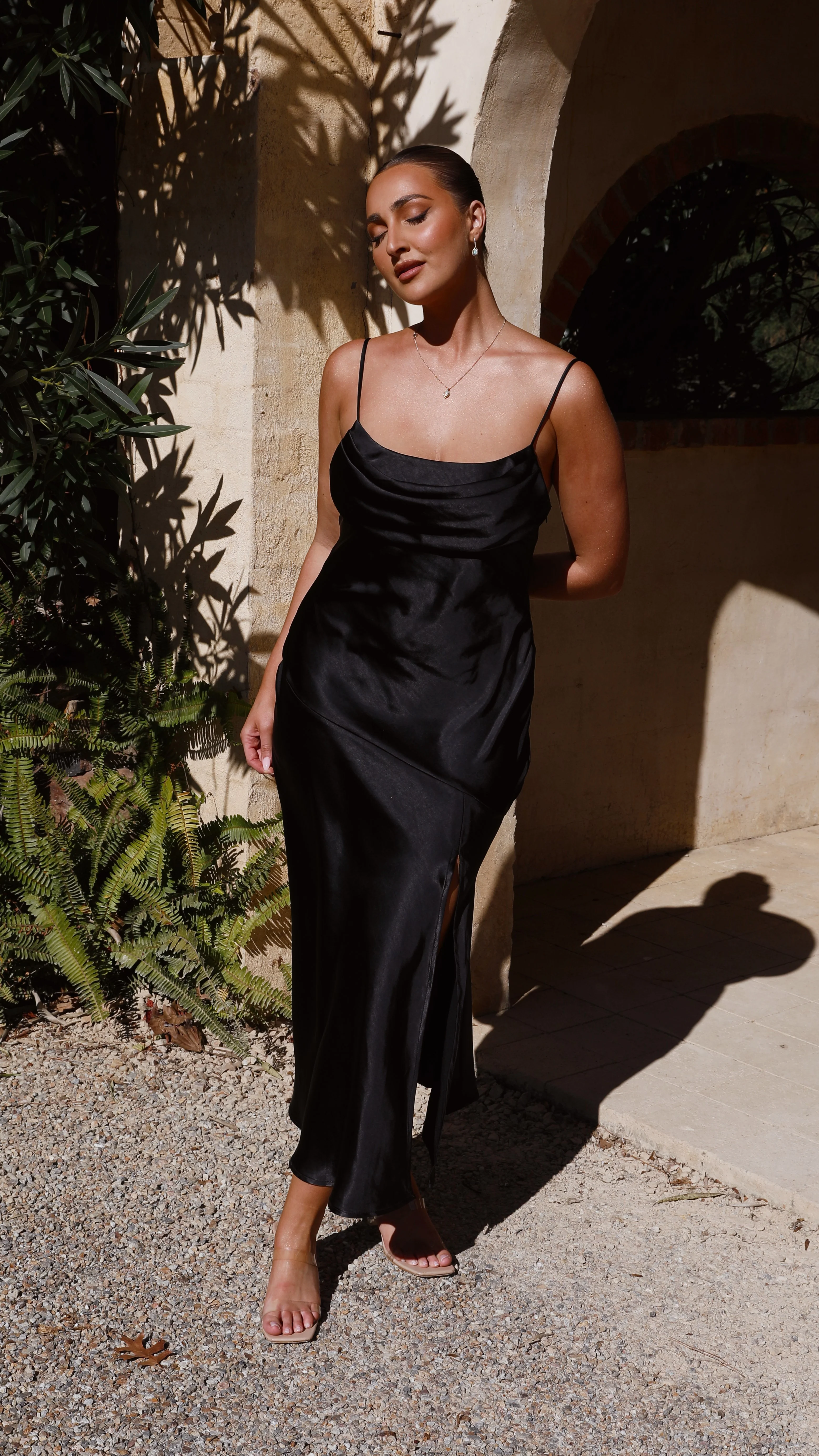 Celina Midi Dress - Black - necksoother