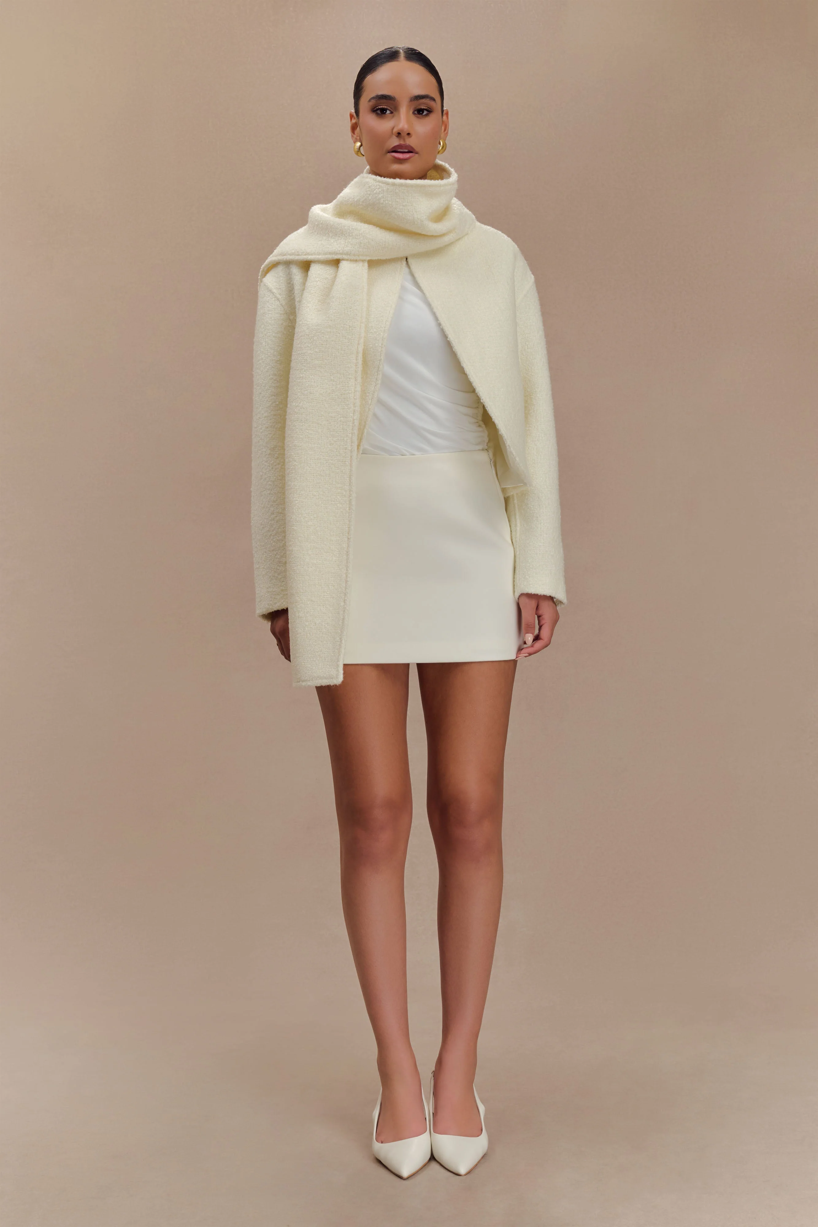 Bree Scarf And Jacket - Ivory - necksoother