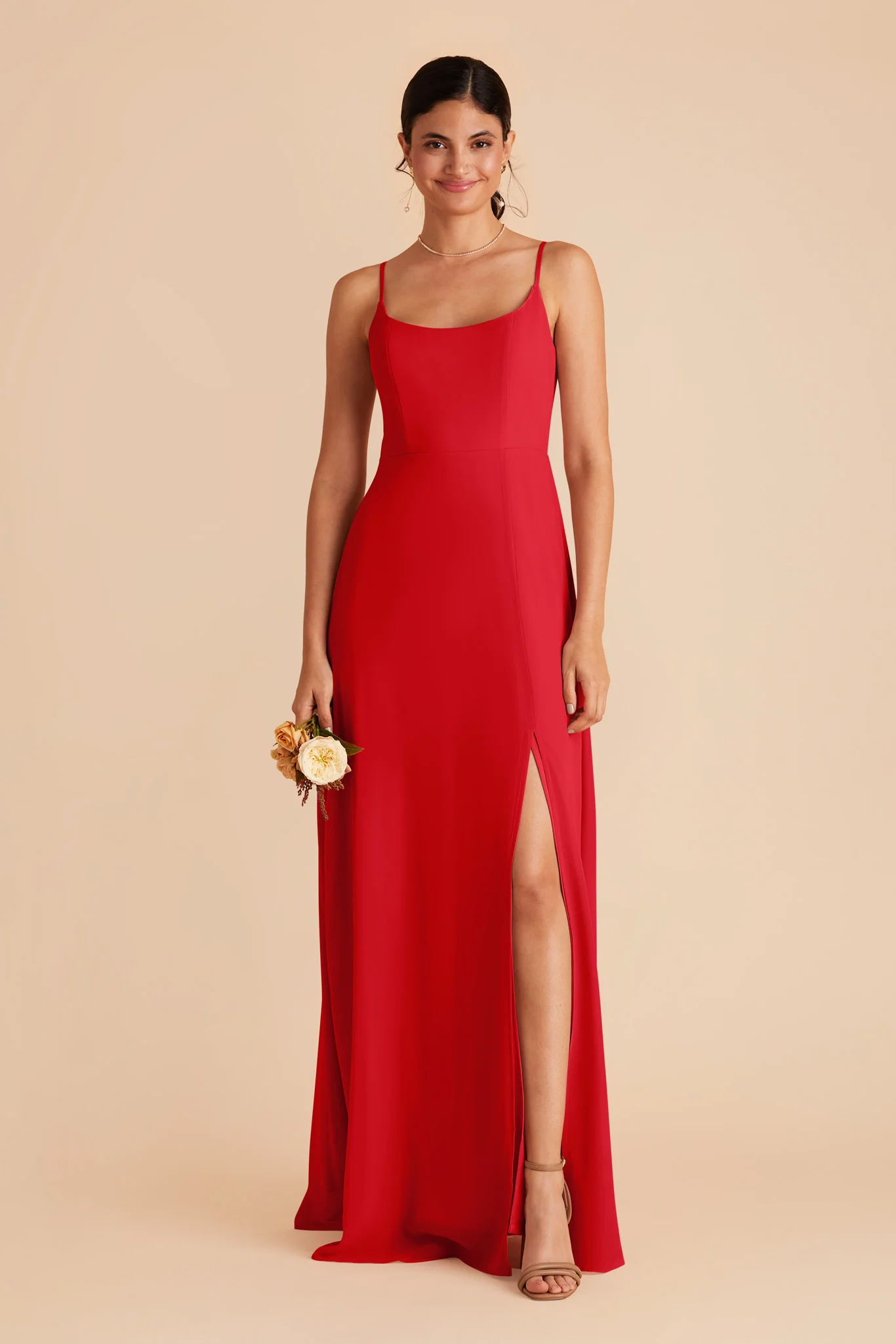 Amy Chiffon Dress - Ruby Red - necksoother