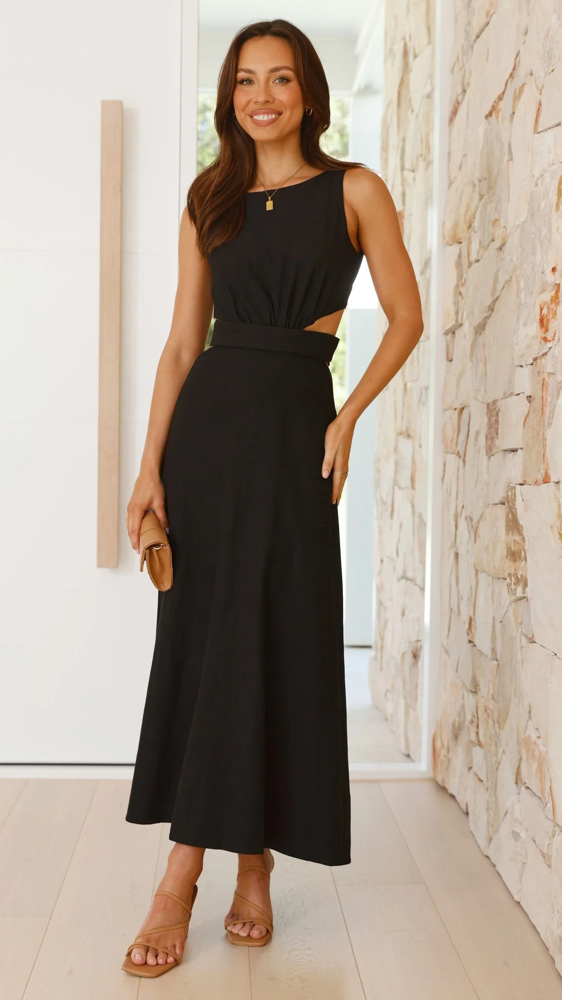 Kimberley Maxi Dress - Black - necksoother