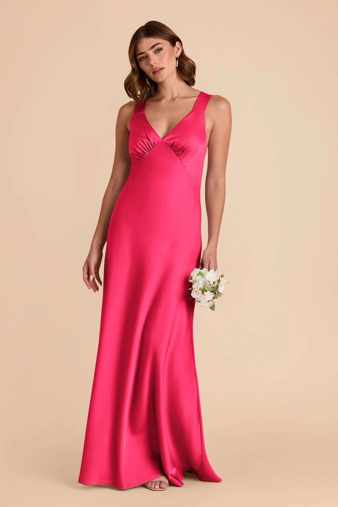 Veronica Matte Satin Dress - Fuchsia - necksoother