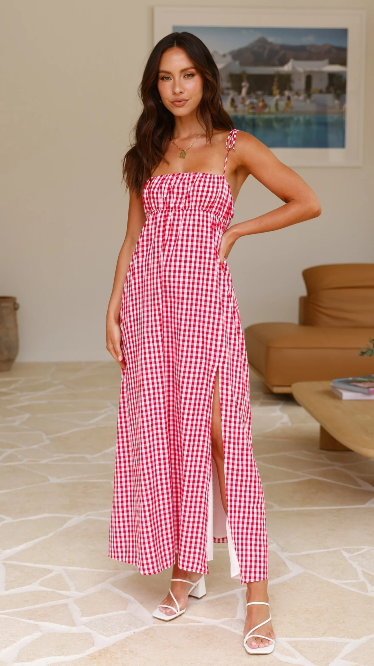 Taissa Maxi Dress - Picnic Red - necksoother