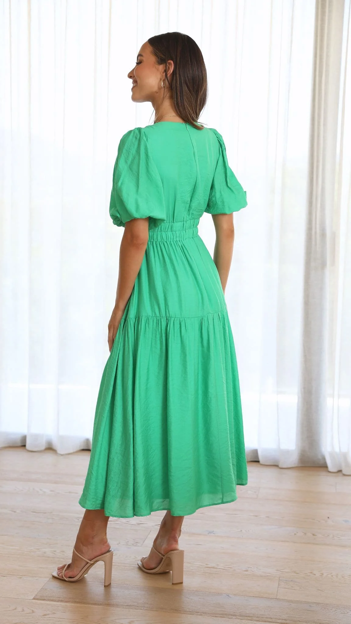Erin Midi Dress - Green - necksoother