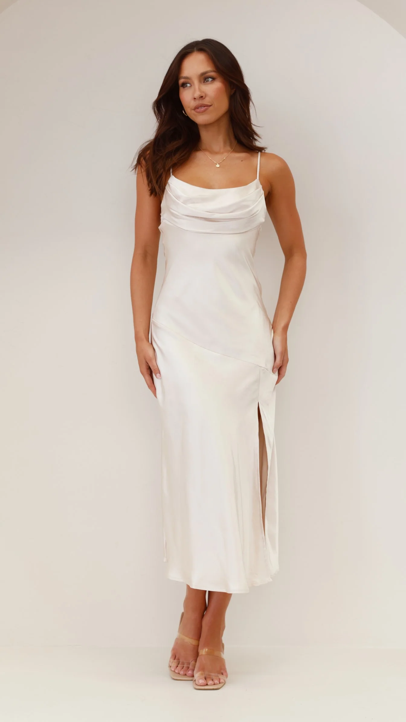 Celina Midi Dress - Champagne - necksoother
