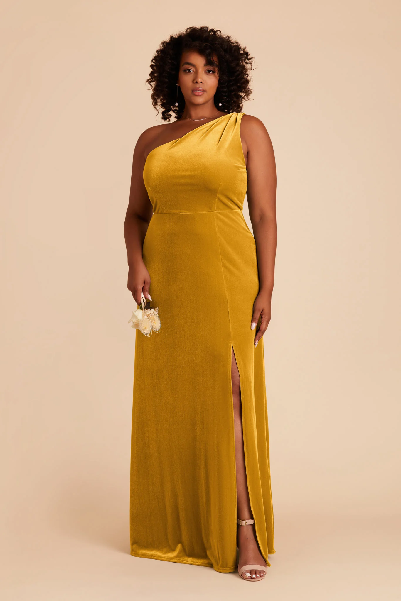 Kira Velvet Dress - Butterscotch - necksoother