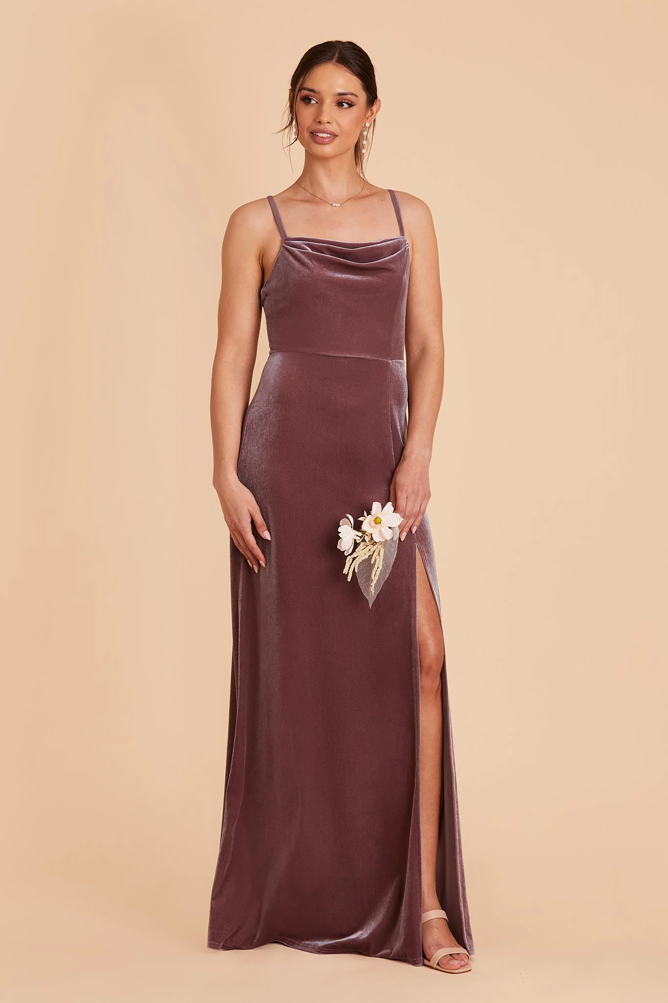 Ash Velvet Dress - Desert Rose - necksoother