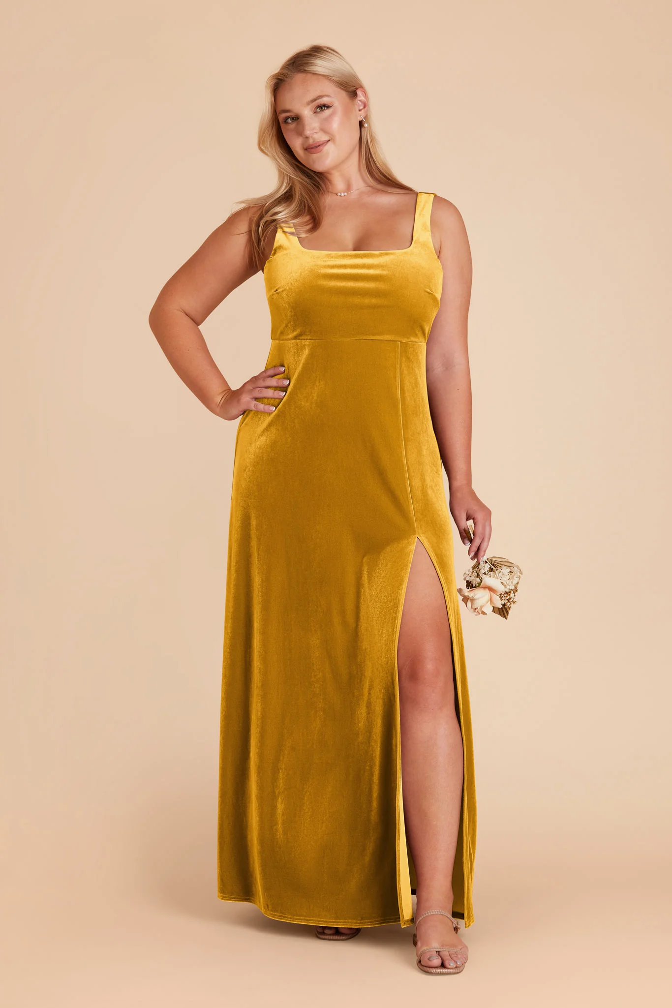 Alex Velvet Dress - Butterscotch - necksoother