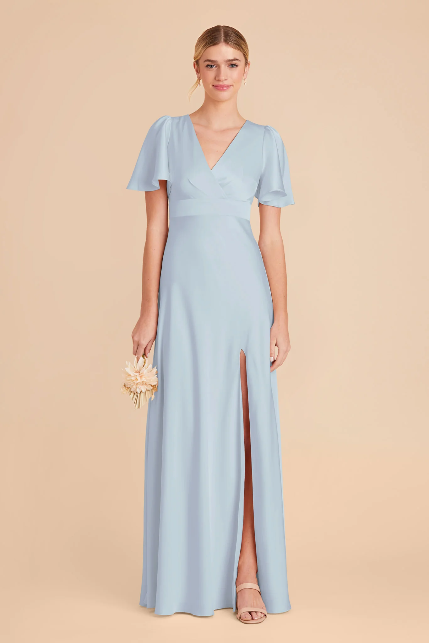 Marni Matte Satin Dress - Mist Blue - necksoother