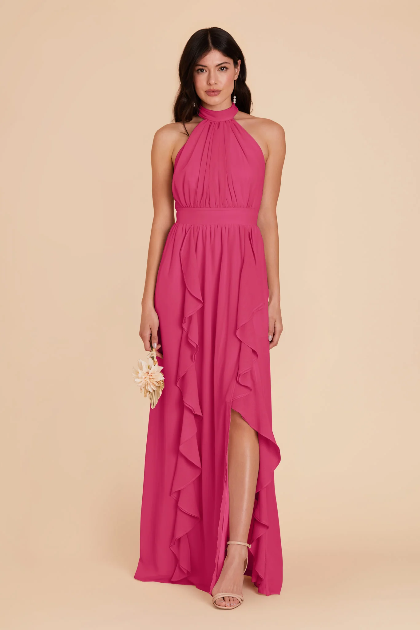 Joyce Chiffon Dress - Fuchsia - necksoother