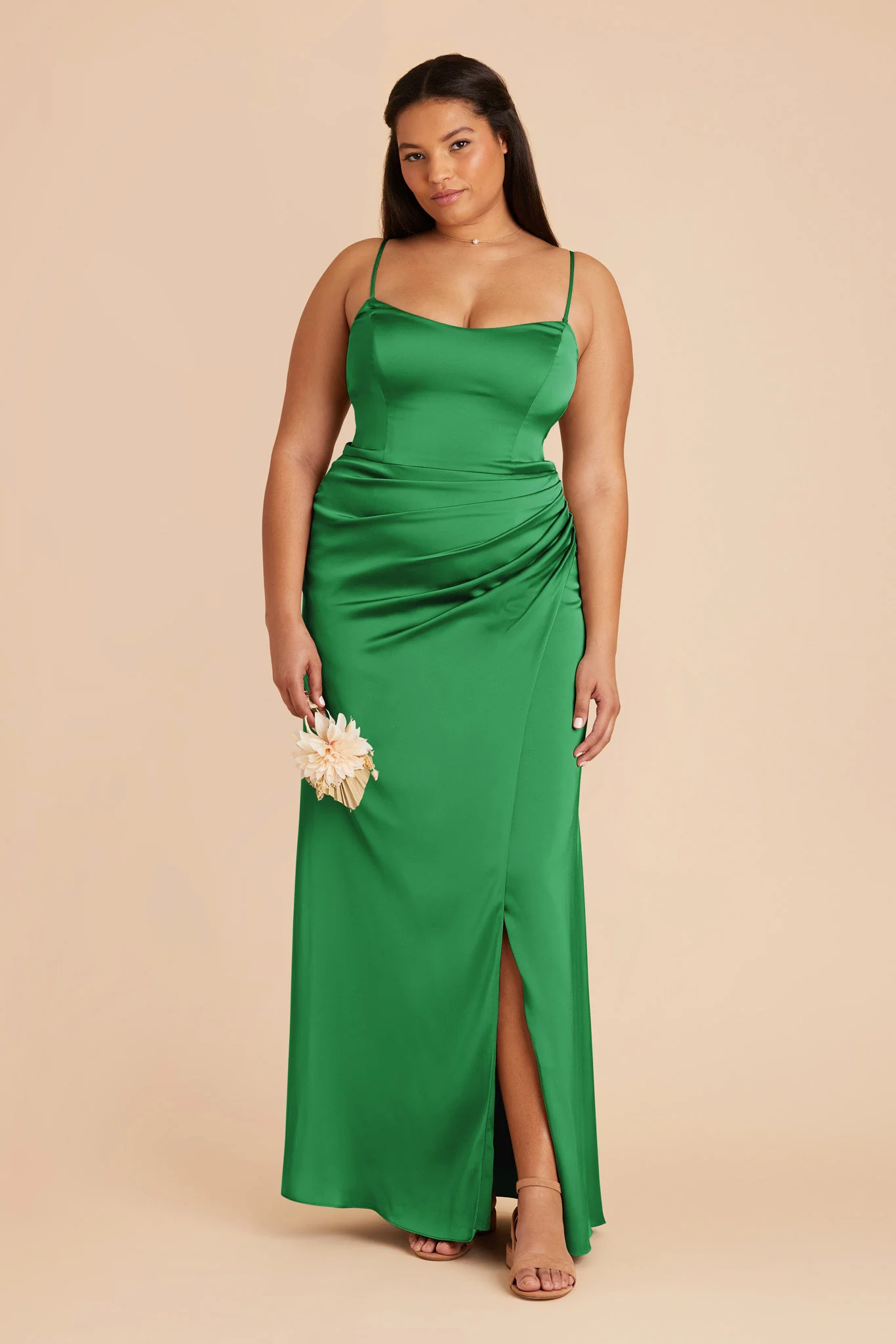 Anne Matte Satin Dress - Kelly Green - necksoother