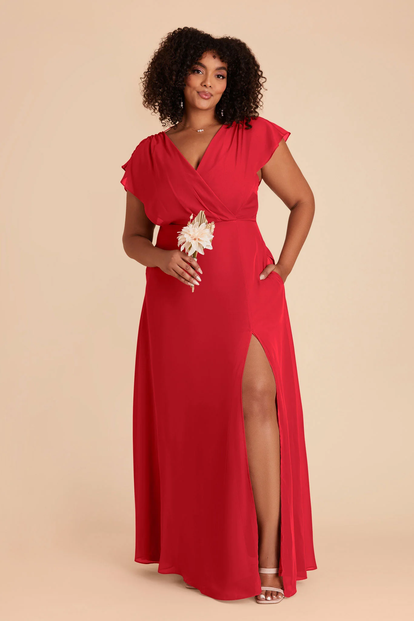 Violet Chiffon Dress - Ruby Red - necksoother