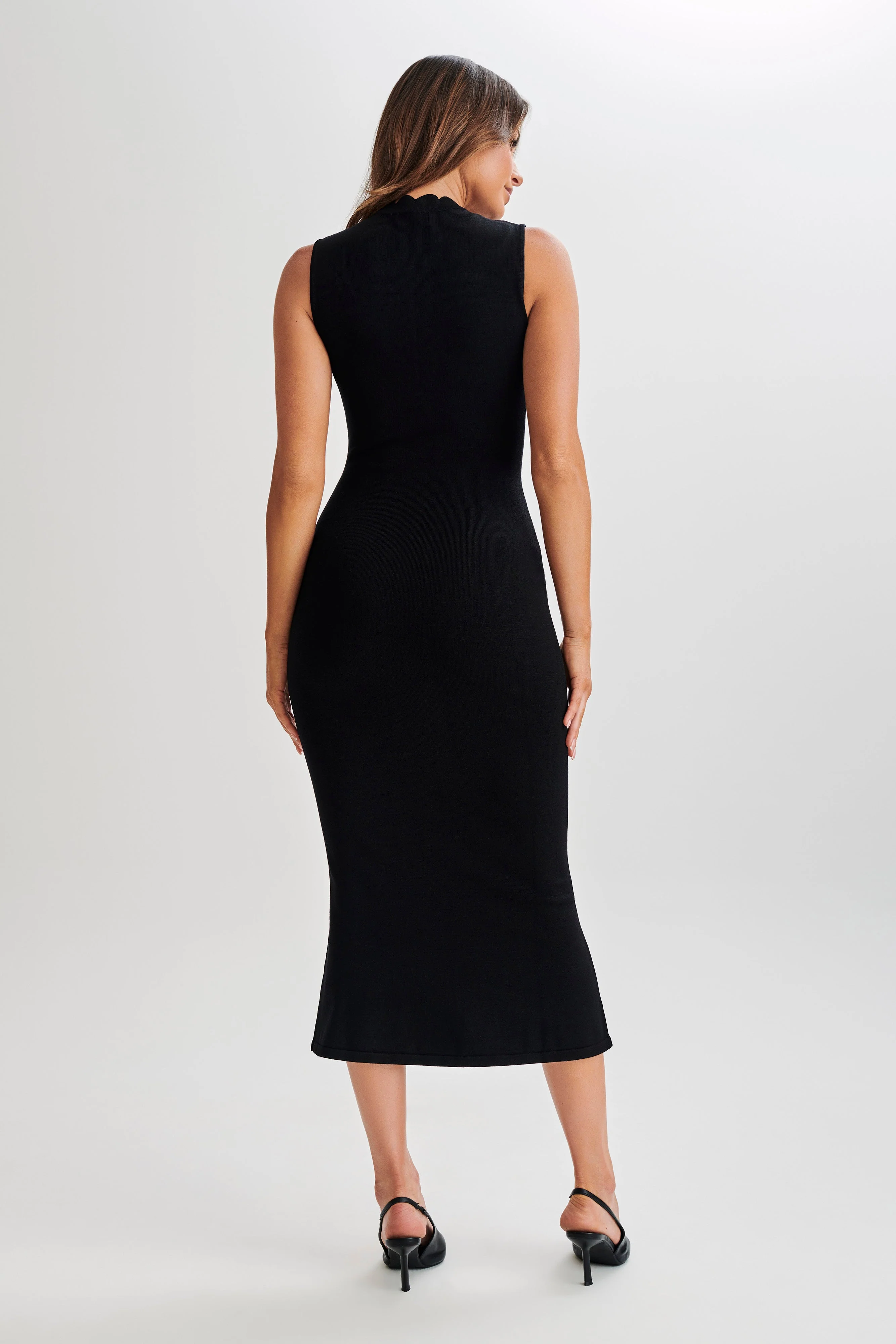 Korva Knit Midi Dress - Black - necksoother