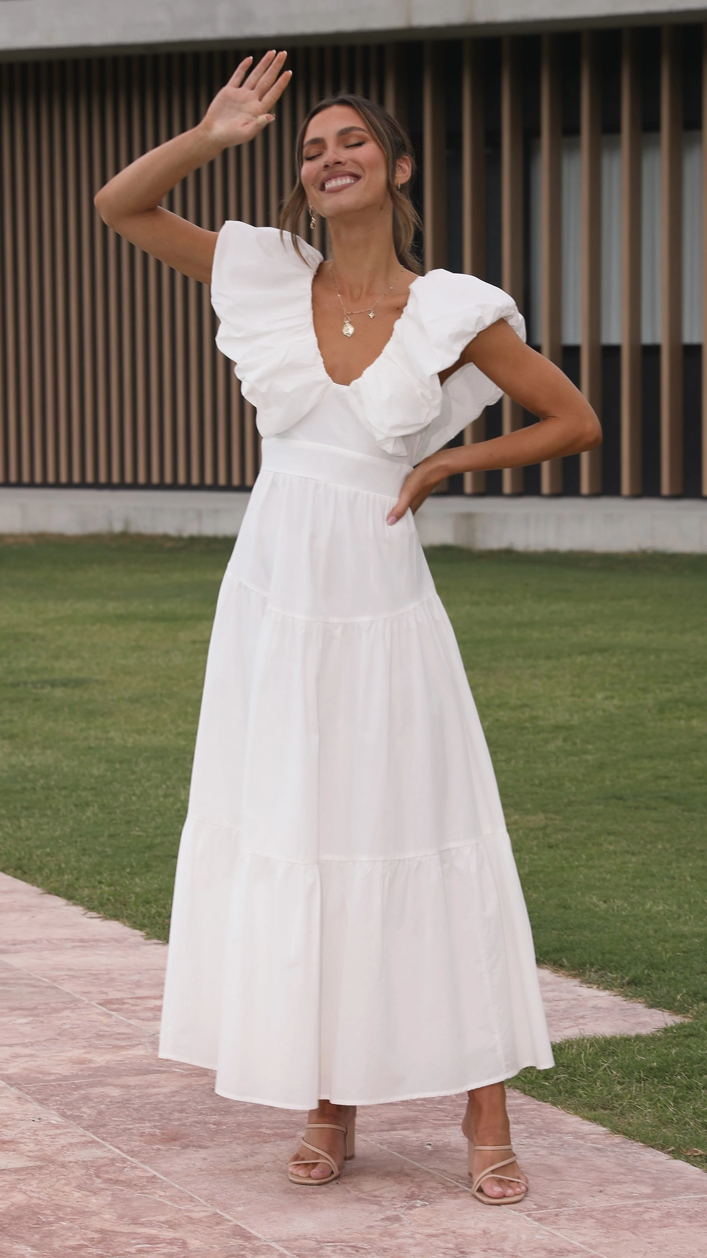Emma Maxi Dress - White - necksoother